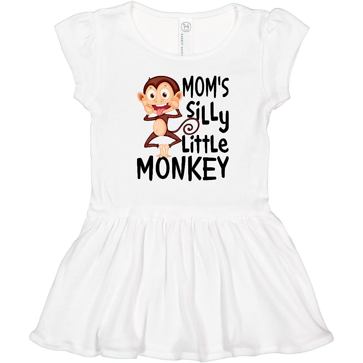 Inktastic Mom's Silly Little Monkey Toddler Dress - Cute Animal Print Baby Girl Outfit for Playdates, Daycare & Family Photos