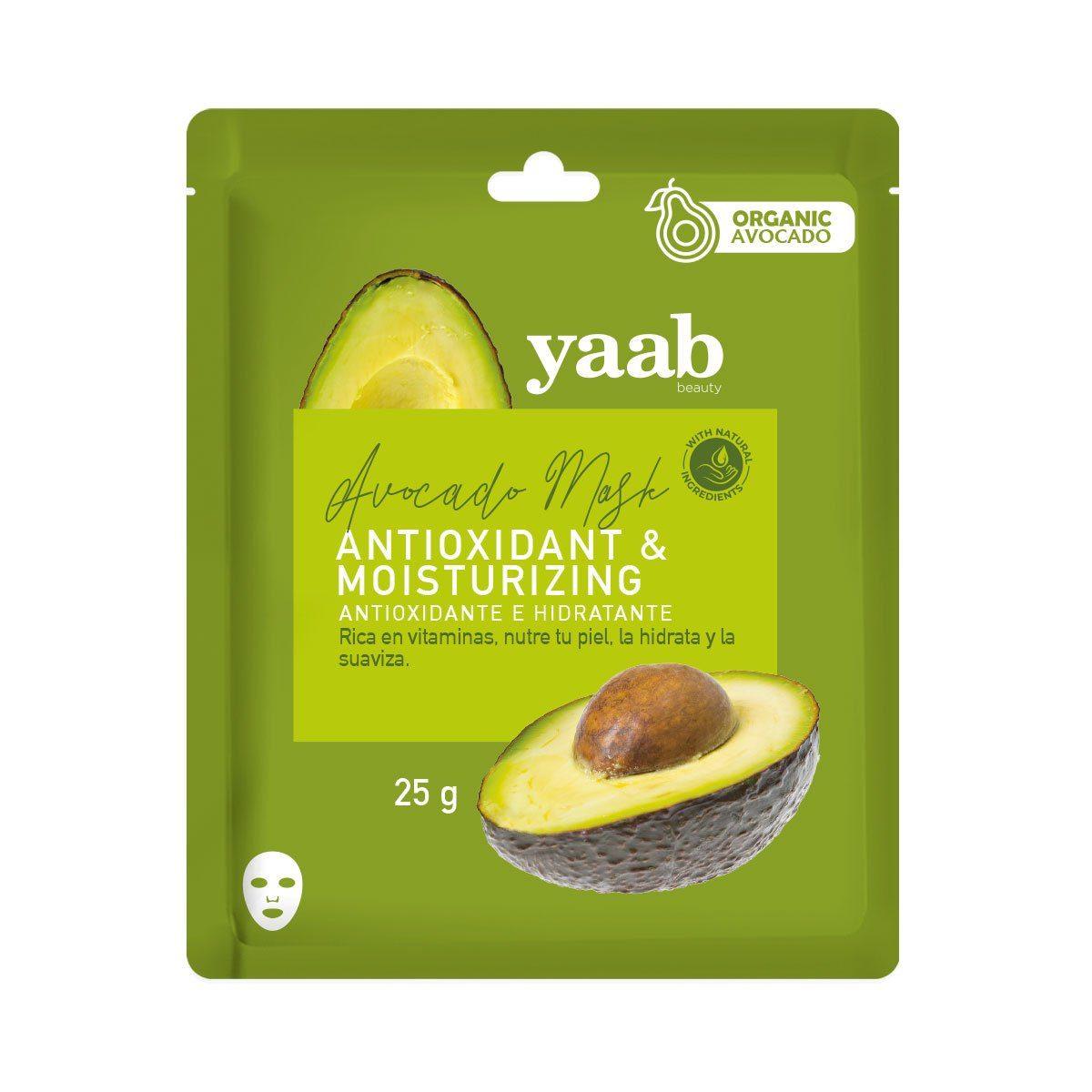 Yaab Beauty Avocado Antioxidant & Hydrating Face Mask - Deep Moisturizing & Nourishing for Dry Skin, Use for Spa Day & Self-Care Routine