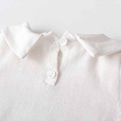 Baby Boy & Girl Peter Pan Collar Knit Sweater Romper - Soft One-Piece Jumpsuit Outfit for Infants 0-24 Months | Perfect for Family Photos, Playdates & Special Occasions