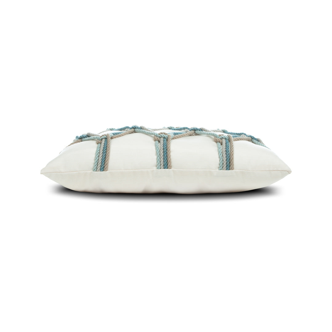 Seascape Rope Decorative Throw Pillow - Indoor Outdoor Lumbar Cushion for Sofa, Bed, Patio & Beach | Coastal Home Decor Accent