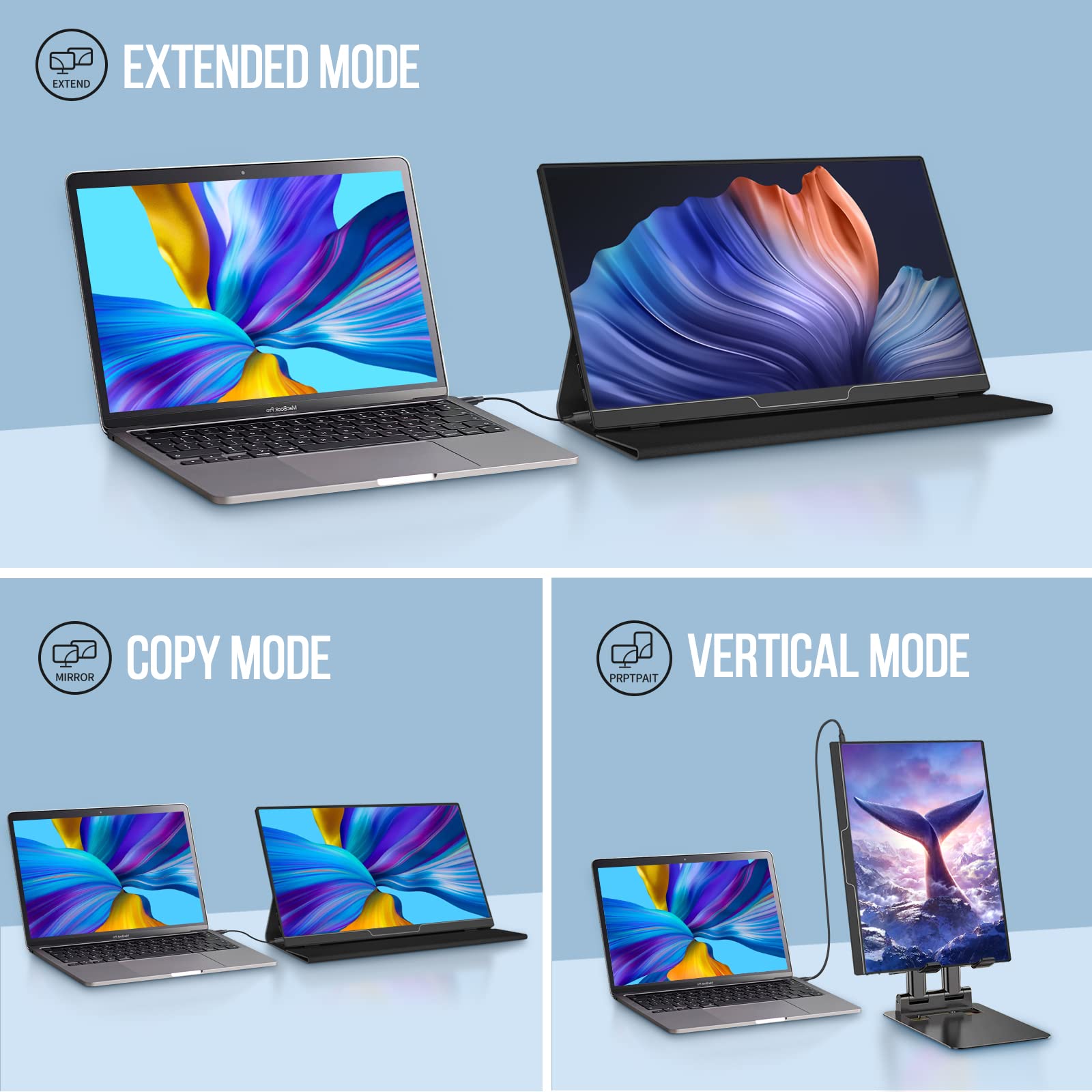 Bimawen 17.3 Inch 2K Portable Monitor for Laptop - Ultra Slim 1440p External Display, Compatible with Phone, Nintendo Switch, PC, MacBook, Raspberry Pi 4, PS3, PS4 - Perfect for Gaming, Work & Travel