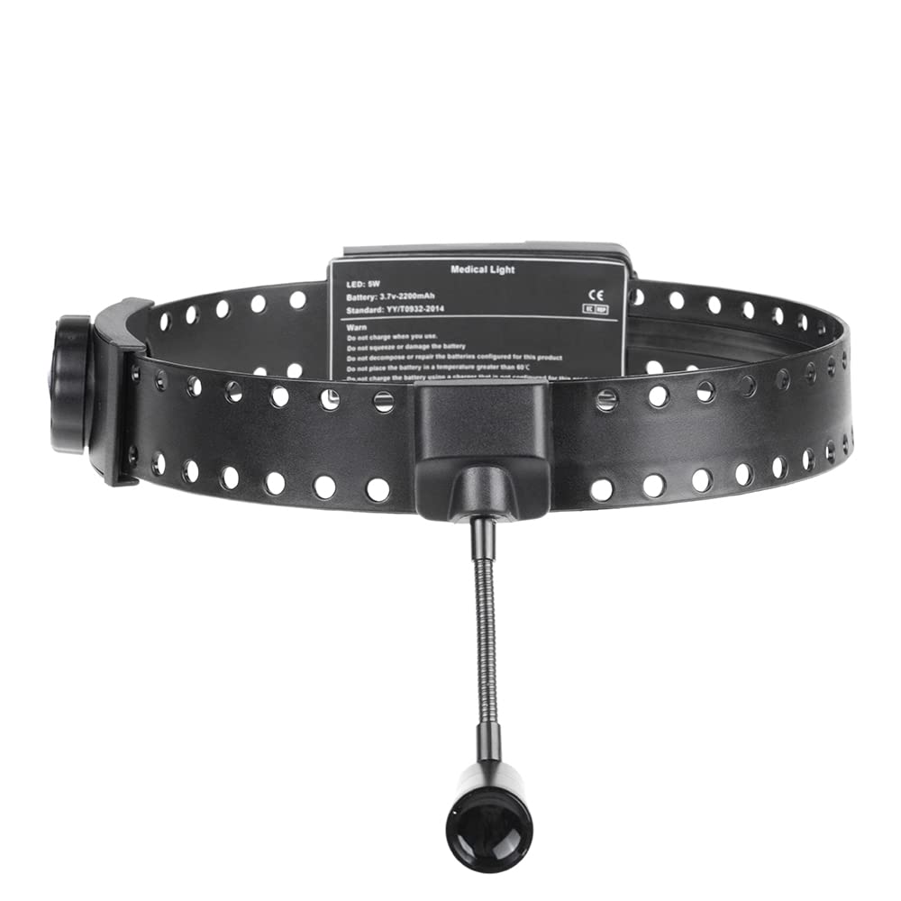 XUX 5W Ultra Bright LED Headlamp with Adjustable Headband - Includes 2 Rechargeable Batteries - Perfect for Camping, Hiking, Running & Night Work