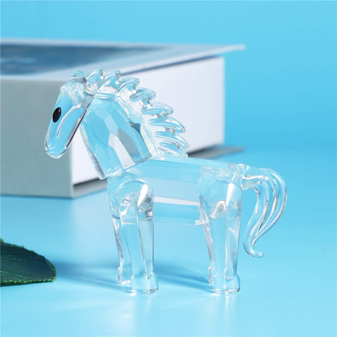 Waltz&F Crystal Small Horse Figurine - Elegant Collectible Table Statue for Home & Office Decor | Perfect Gift for Horse Lovers & Crystal Collectors