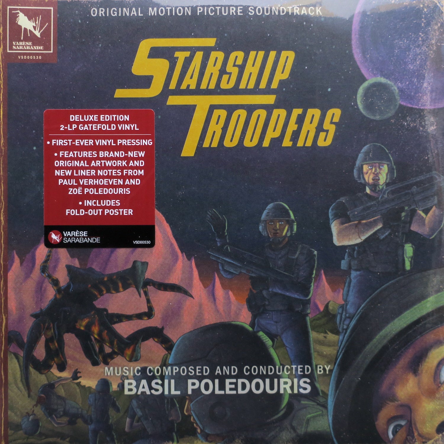 STARSHIP TROOPERS Original Motion Picture Soundtrack Deluxe Edition - 180 Gram Vinyl 2LP with Bonus Poster - Perfect for Movie Collectors & Vinyl Enthusiasts