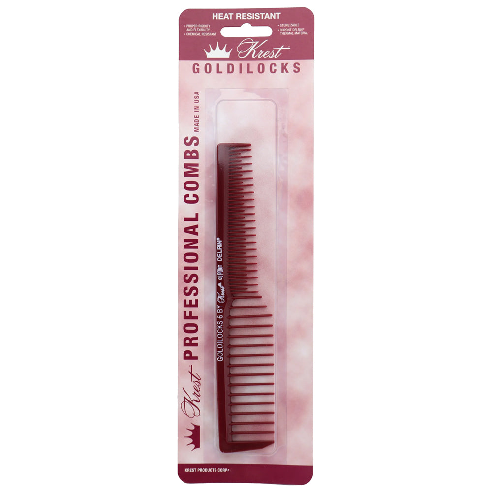Krest Goldilocks G6 7-Inch Heat Resistant Space Tooth Comb for Volume Wigs & Natural Hair - 1 Piece - Perfect for Styling, Detangling & Creating Volume at Home or Salon