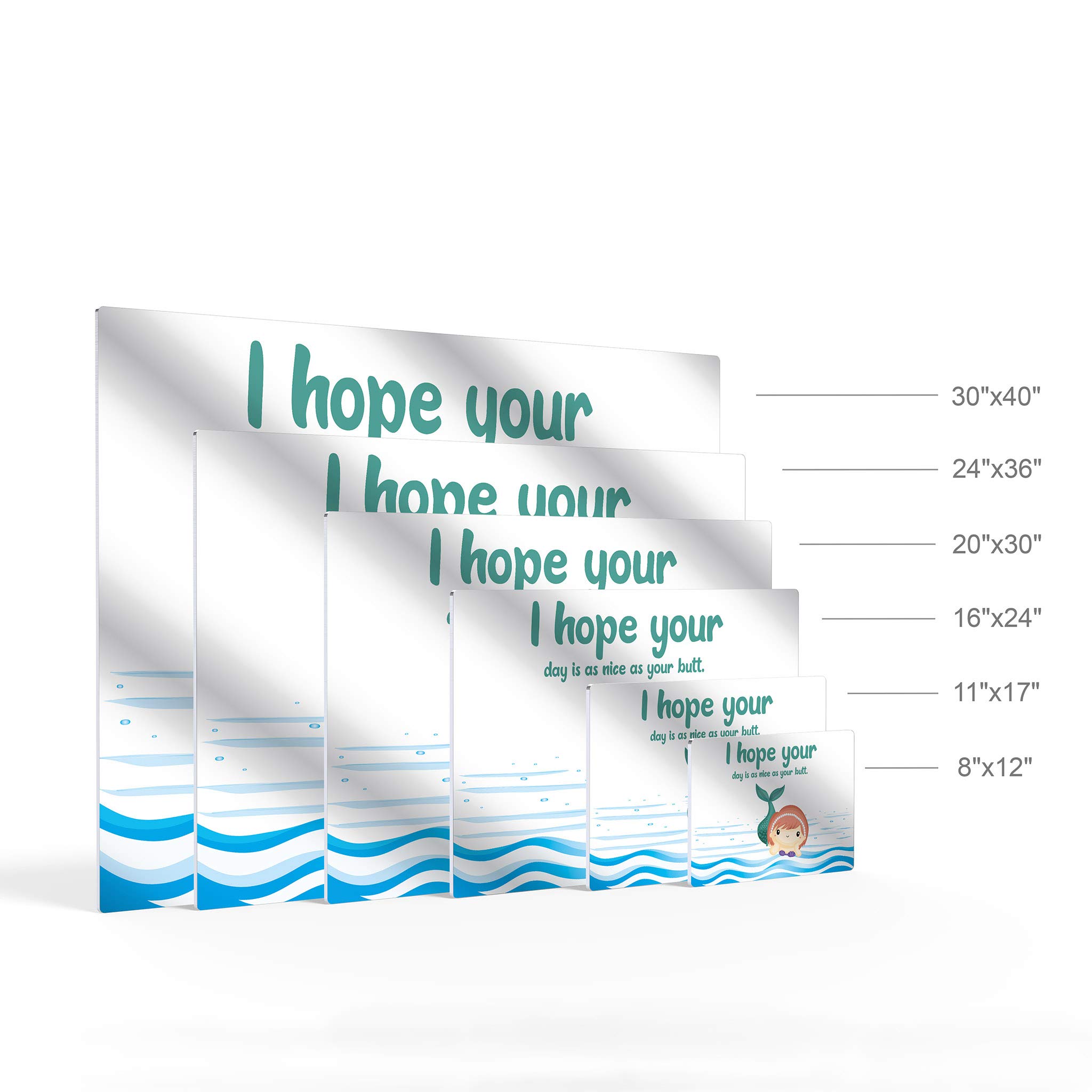 Funny Bathroom Wall Art - 'I Hope Your Day is as Nice as Your Butt' Metal Print Sign | 16x24 Inch Ready-to-Hang Bathroom Decor | Humorous Quote for Home, Kids Room & Office | Made in USA
