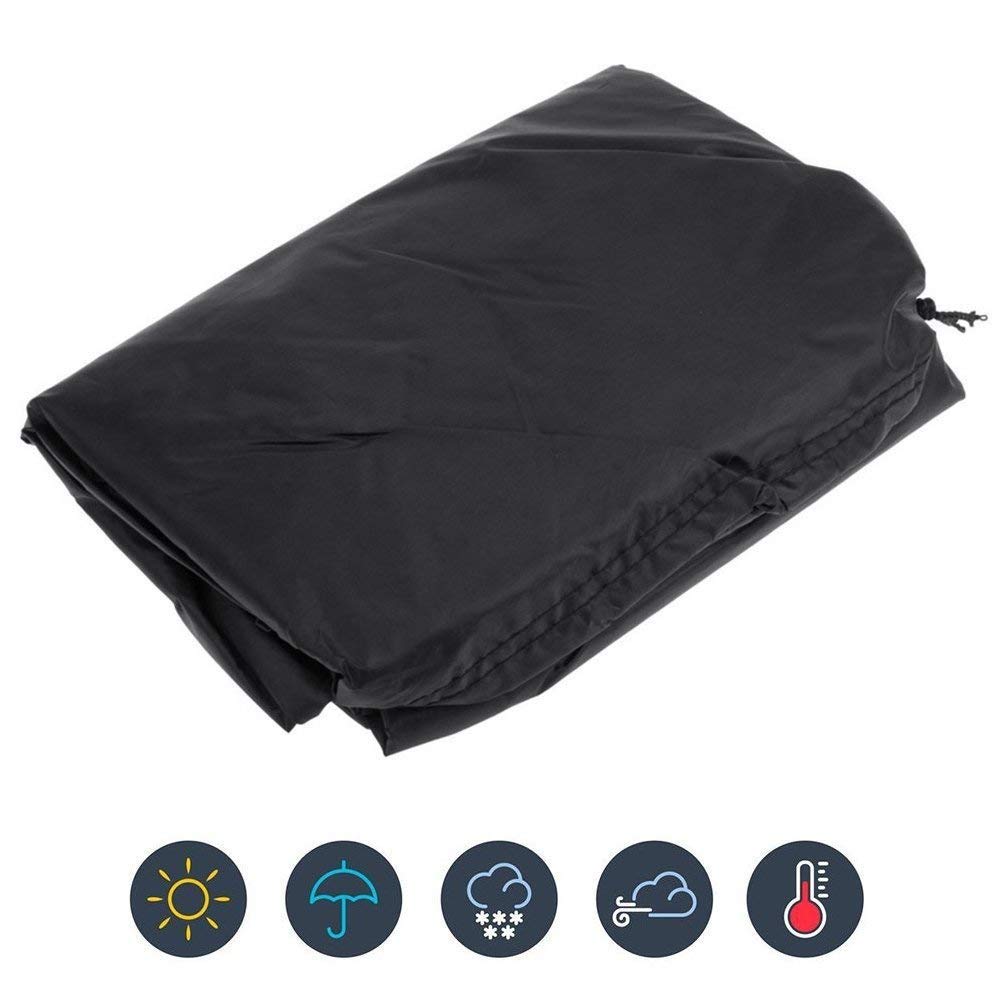 **J&C Waterproof Outdoor Fire Pit Cover - Lightweight Patio Chiminea Protector for Garden Heater, BBQ Grill & Fireplace (Black) - Perfect for Backyard, Camping & All-Weather Protection**