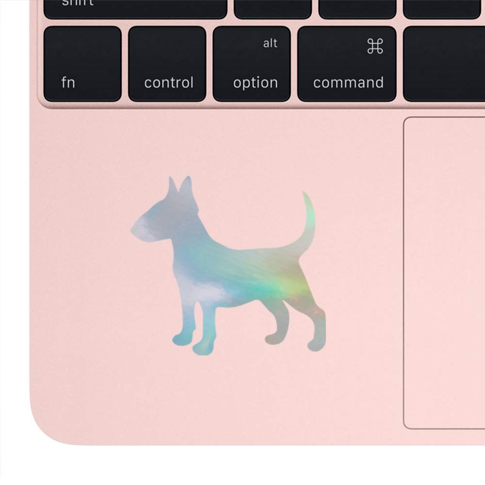 Premium Waterproof Vinyl Decal Stickers - Bull Terrier Silhouette Hologram (Set of 2) for Laptop, Phone, Helmet, Car Window, Bumper, Mug, Cup, Door & Wall Decoration | Durable Adhesive for Indoor & Outdoor Use