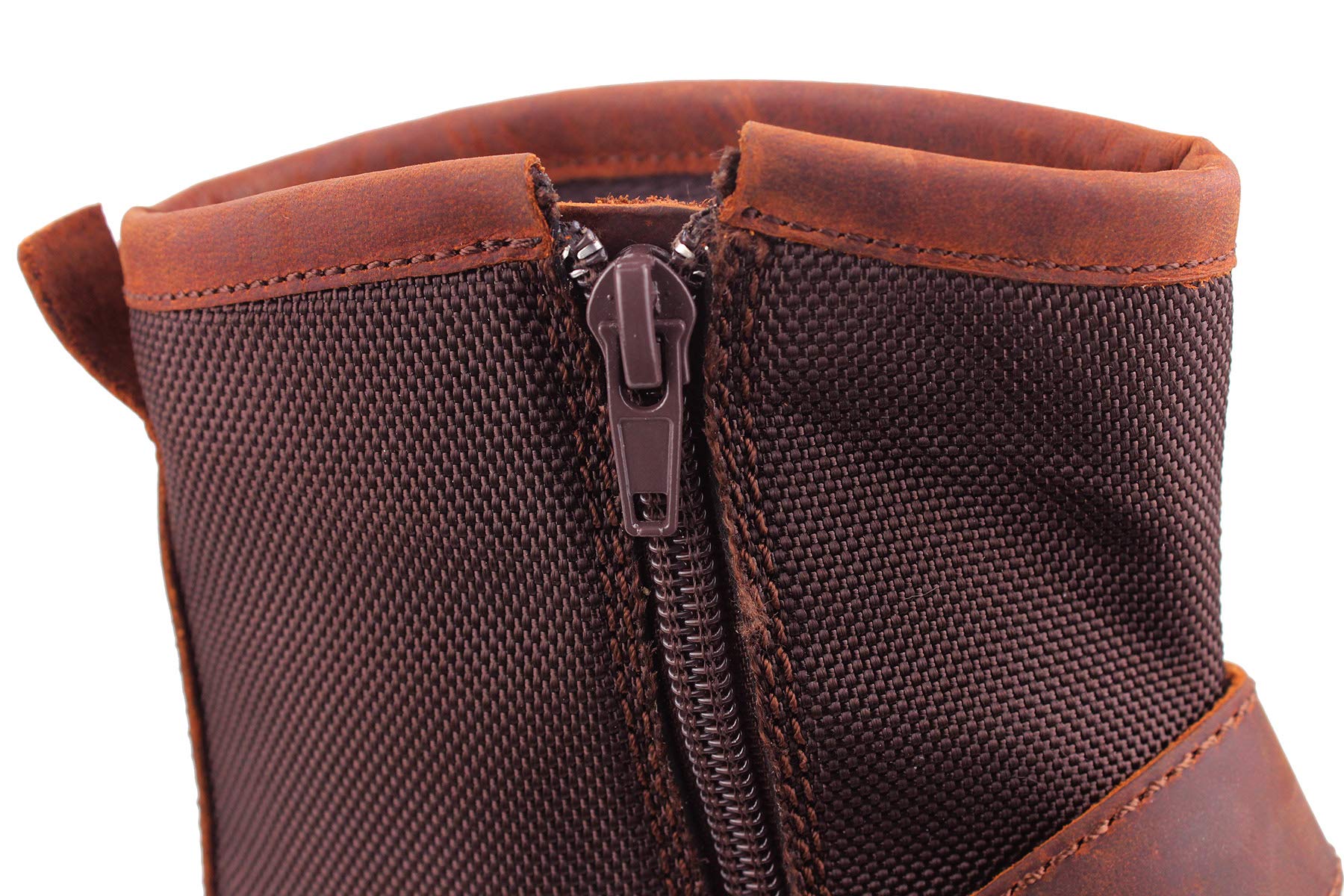 OSSTONE Men's Fashion Leather Chukka Boots - Zipper-Up Moto Boots Casual Shoes OS-5008-1-A | Perfect for Motorcycle Riding, Urban Streetwear & Everyday Wear