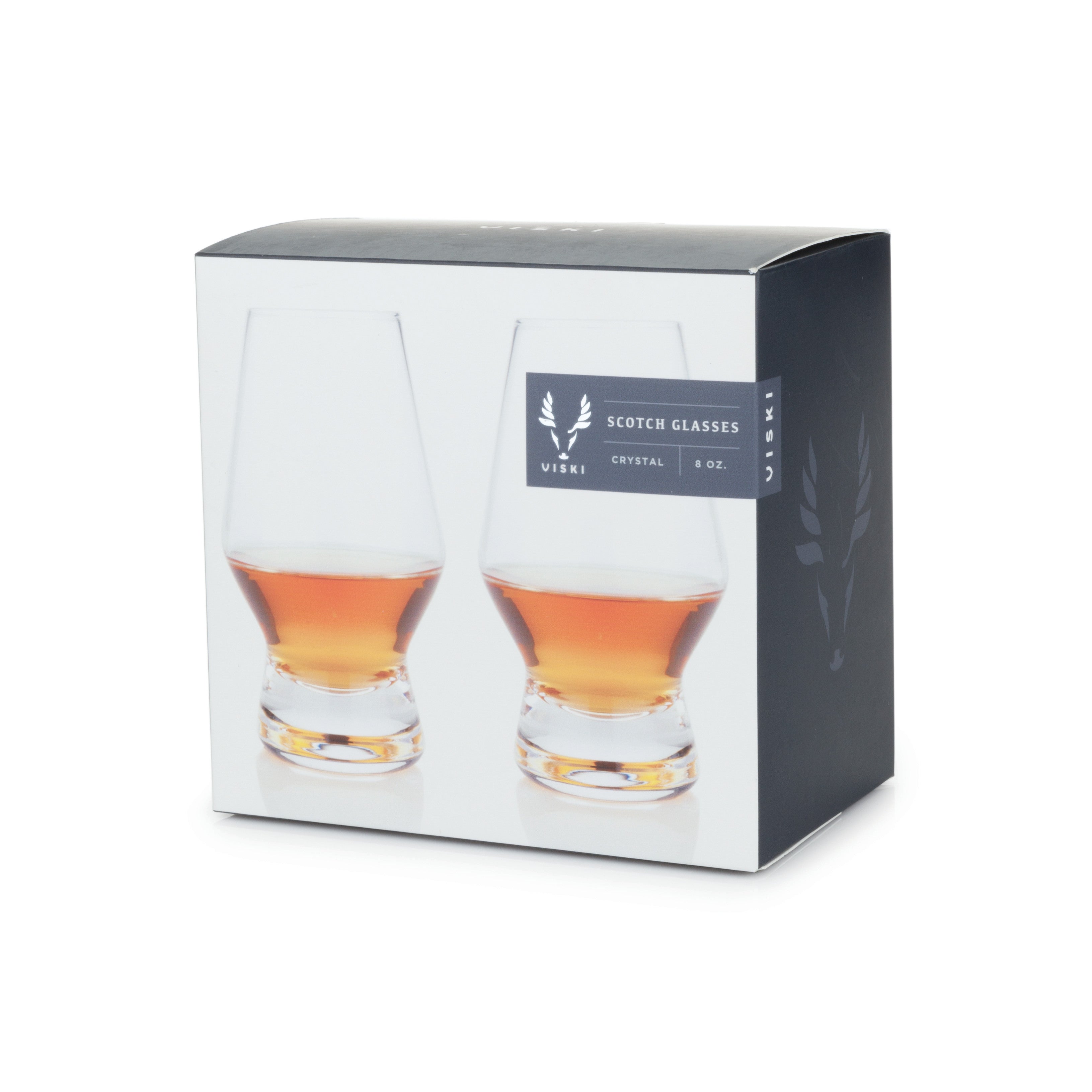 Premium Raye Heavy Base Crystal Whiskey Glasses Set of 2 - Elegant Scotch Bourbon Tasting Glasses for Whiskey Enthusiasts & Home Bar Decor