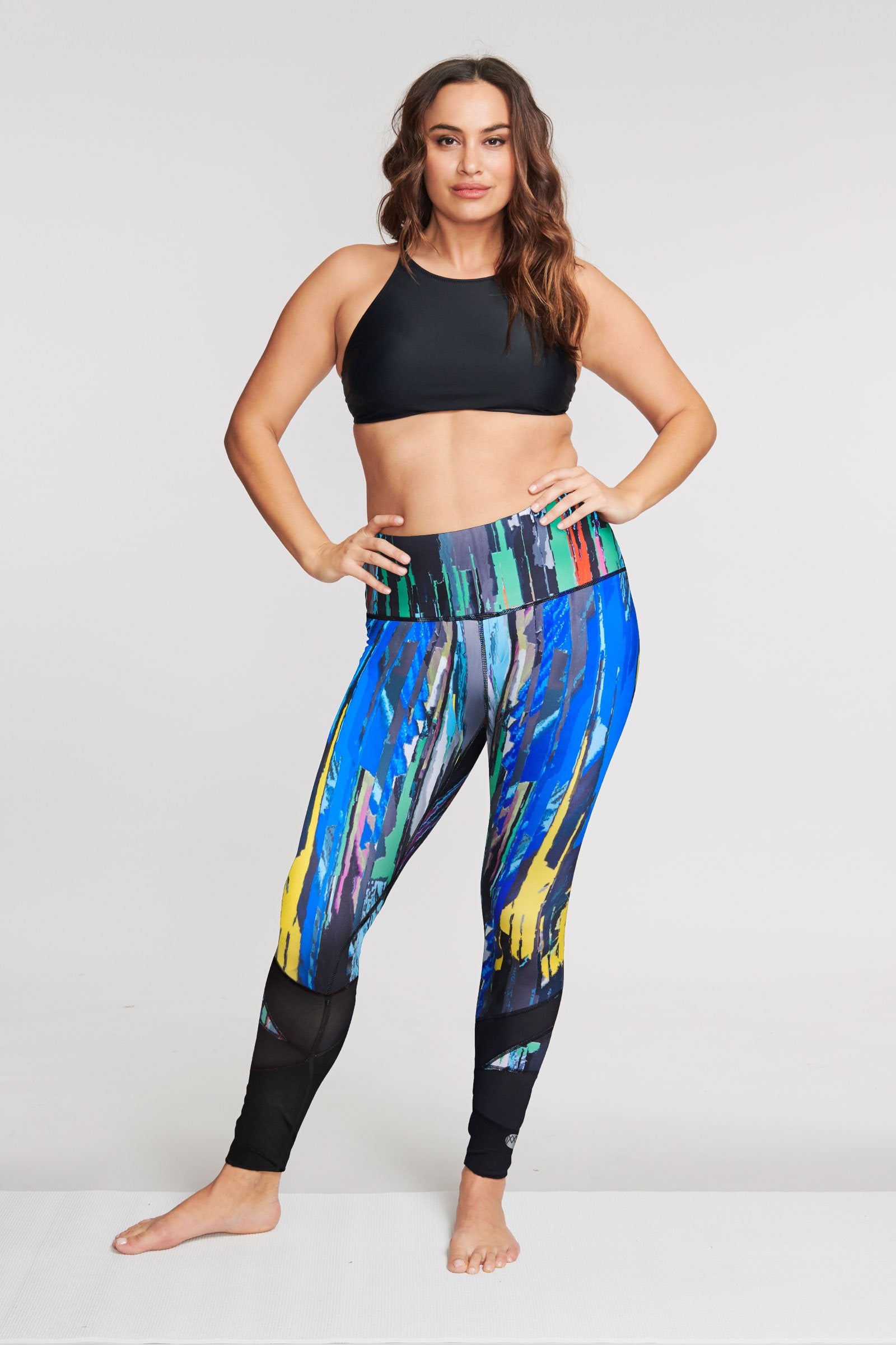 High Waisted Tummy Control Yoga Pants - Slimming Full Length Leggings for Women in Painted Palette Print | Perfect for Workout, Running & Casual Wear