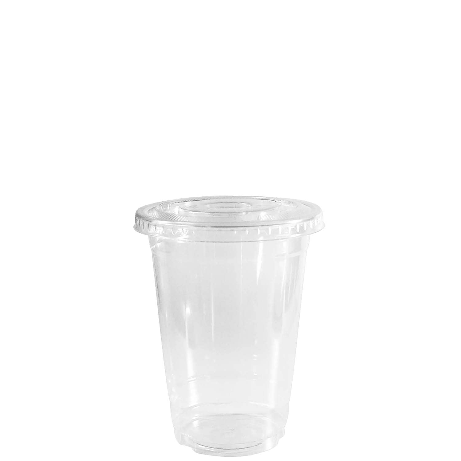 50-Pack 10 oz Clear Plastic Disposable PET Cups with Lids - Crystal Clear Cold Drink Cups for Smoothies, Iced Coffee, Juice, Soda & Cocktails - Perfect for Parties, Cafes, Restaurants & Home Use (10 Ounce)