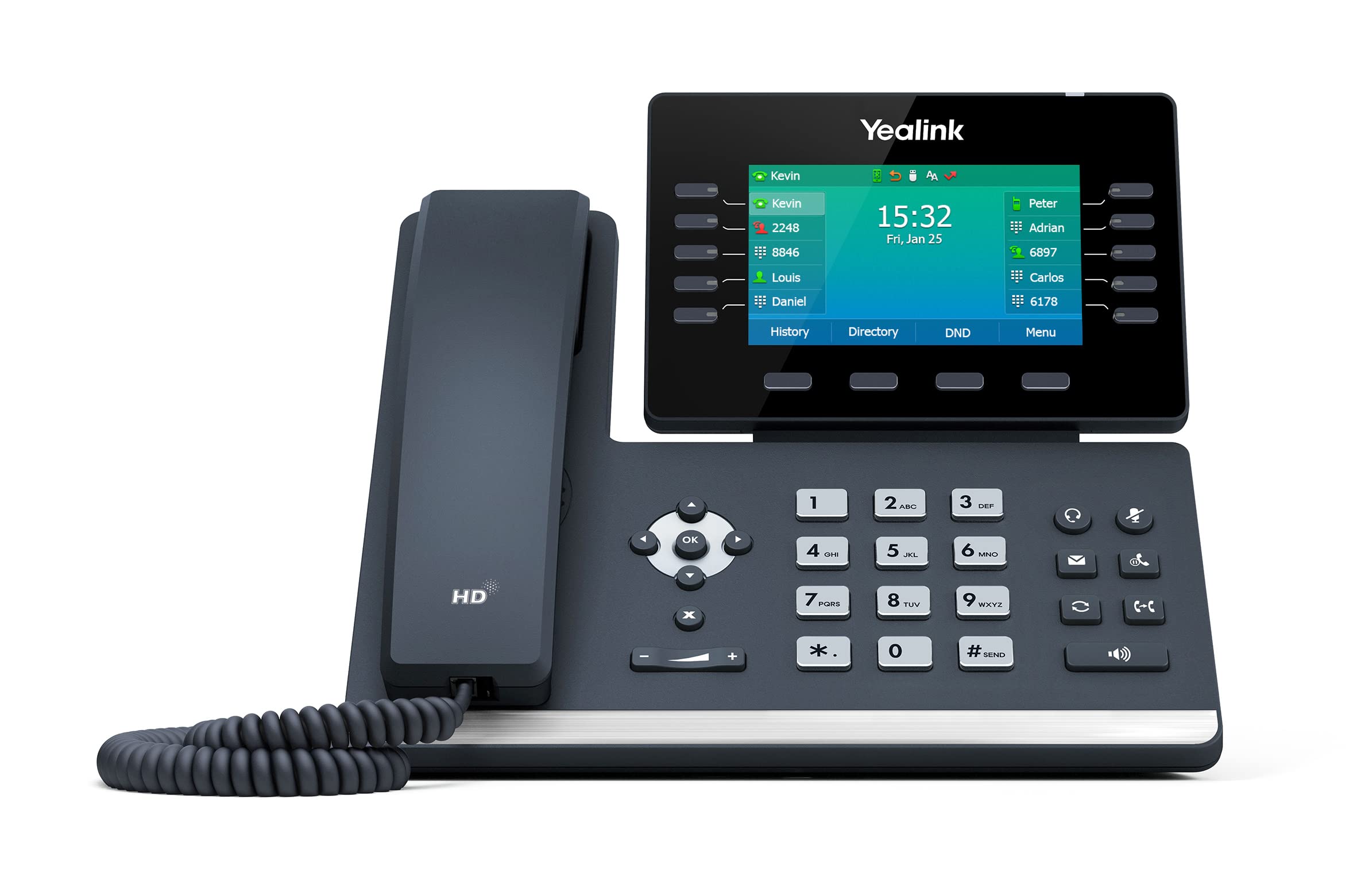 Yealink T54W IP Phone with Power Adapter - Business VoIP Desk Phone, HD Voice, 4.3