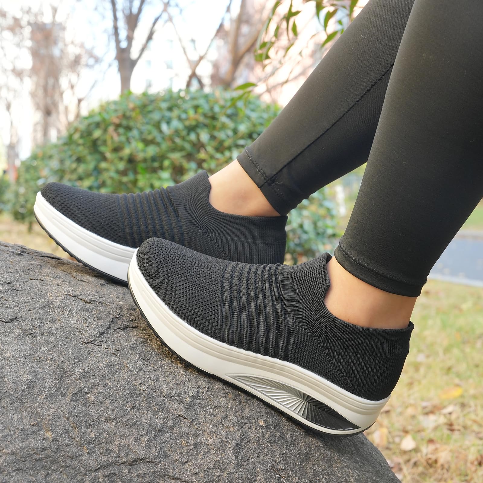 YIQIMIN Women's Slip-On Sneakers with Arch Support - Breathable Mesh Walking Shoes for Comfort & Support | Perfect for Casual Wear, Workouts & Daily Activities