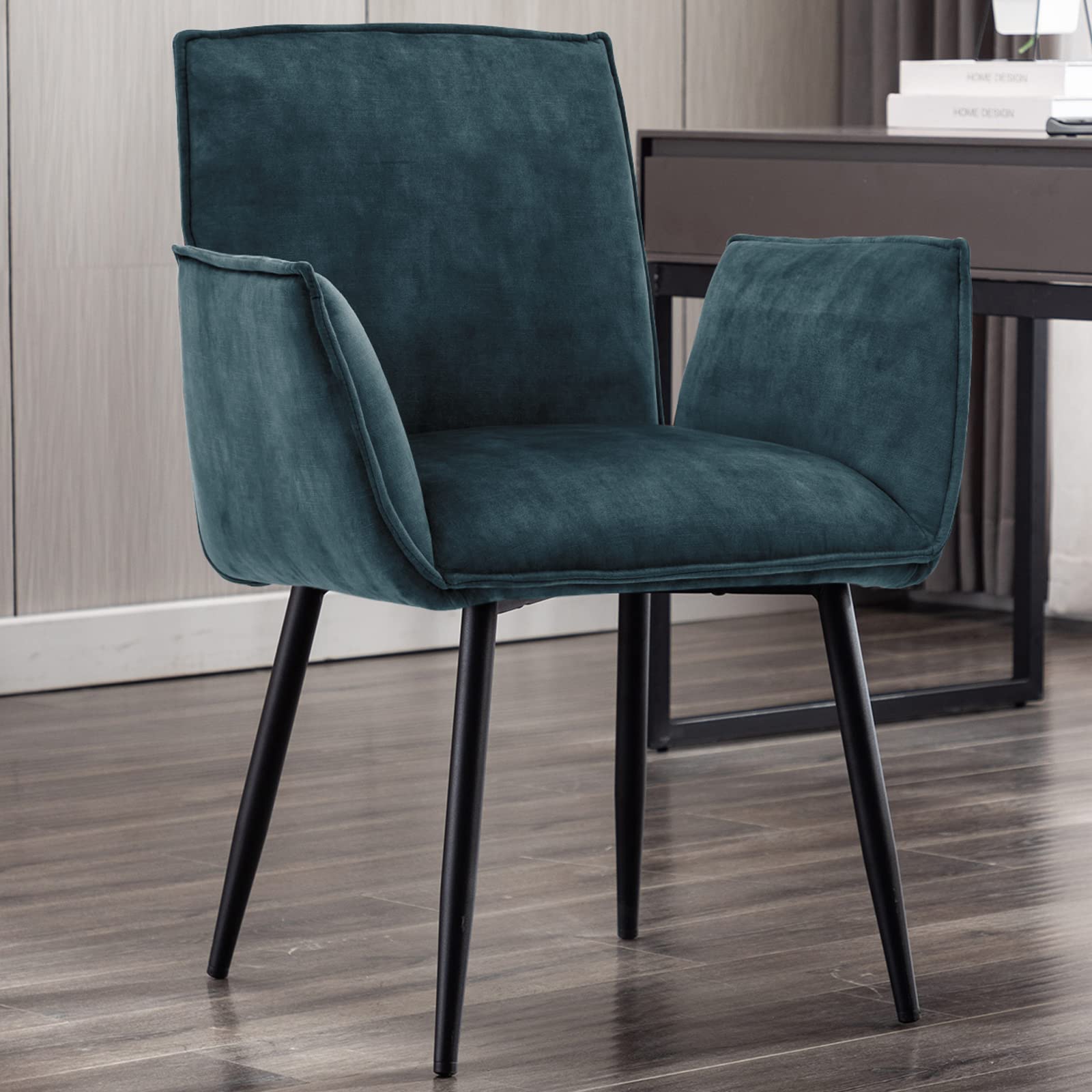 Duhome Velvet Accent Chair - Modern Office Desk Chair, Dining Chair & Living Room Chair with Comfortable Cushion, Blue - Perfect for Home Office, Study Room & Lounge Decor
