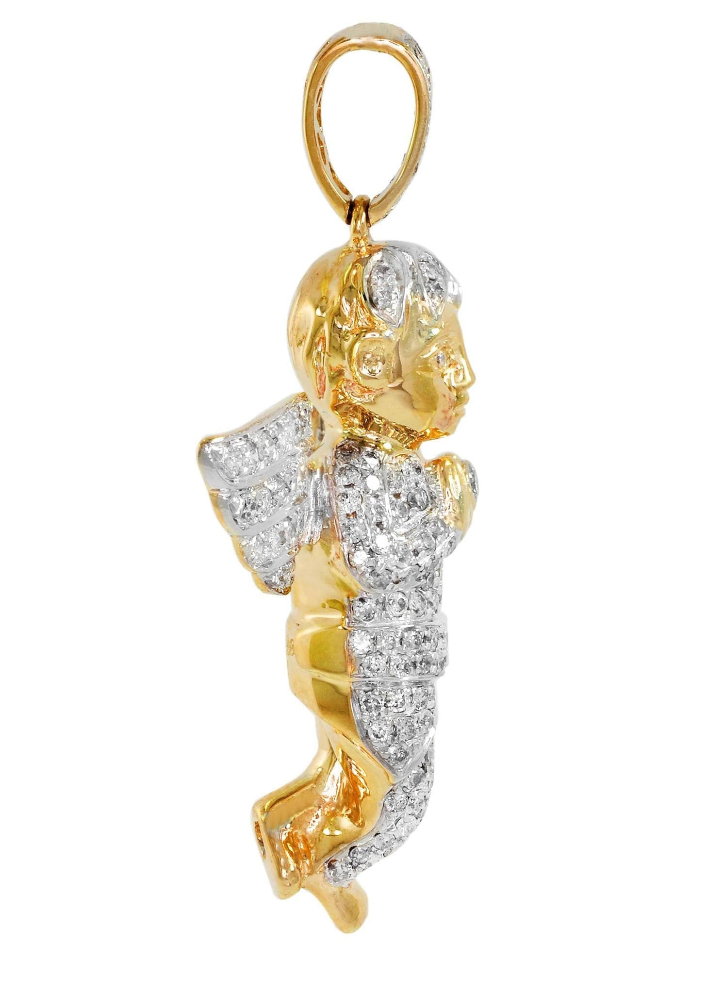 Diamond Angel Pendant Necklace - 16.03g Solid 925 Sterling Silver with 2.85 Carat Genuine Diamonds - Perfect for Valentine's Day Gifts, Anniversary Presents & Special Occasions