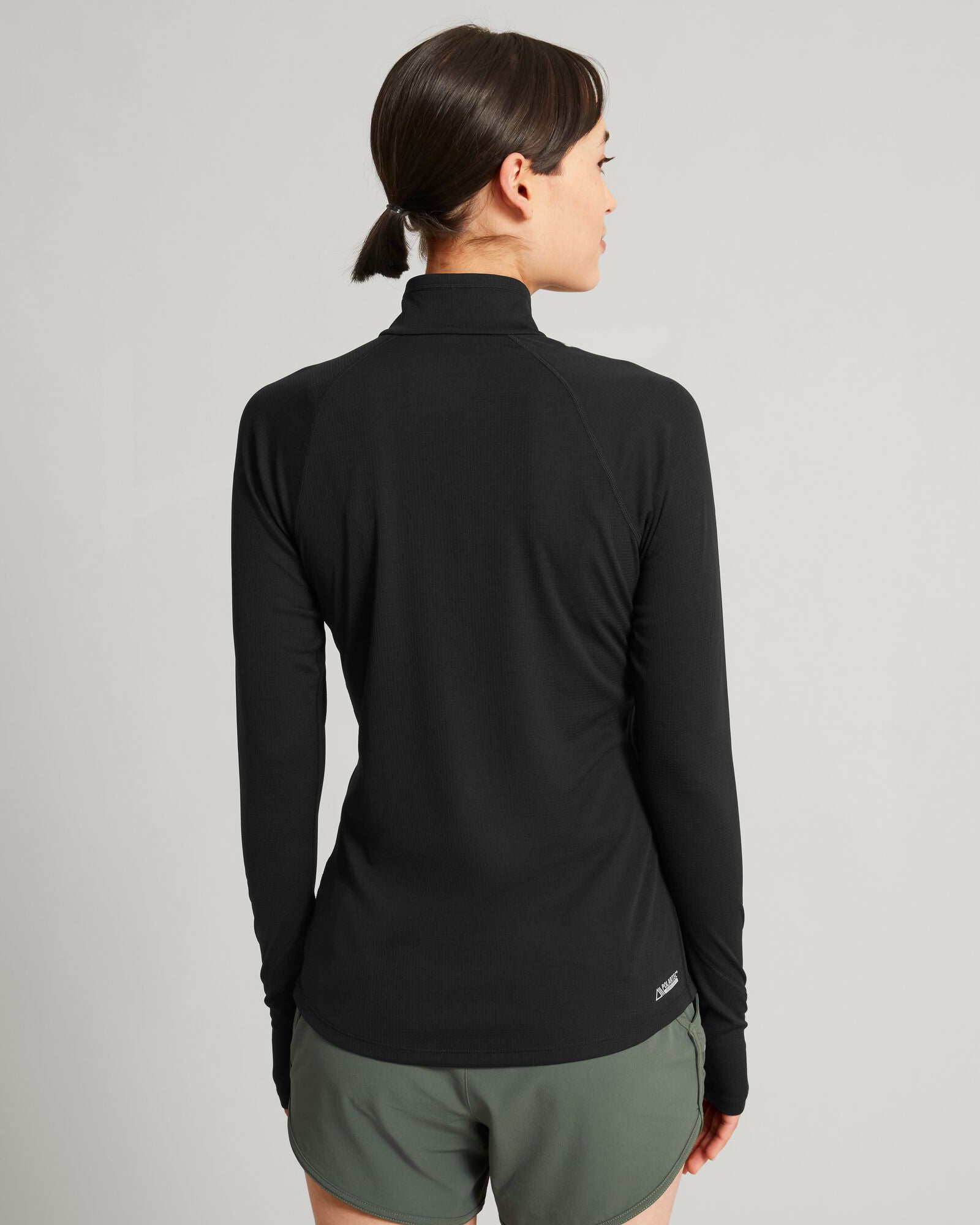 KMDAction Women's Long Sleeve Quarter Zip Pullover Top - Athletic Workout Shirt for Running, Yoga & Outdoor Activities - Black
