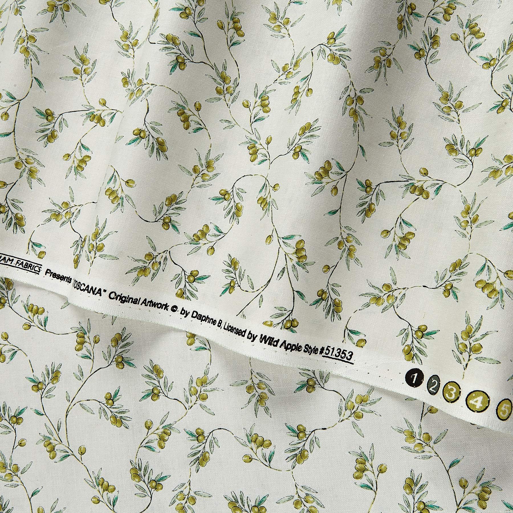 Whistler Studios Bella Toscana Olives Ivory Quilt Fabric by the Yard - Premium Cotton Fabric for Quilting, Home Decor & DIY Crafts