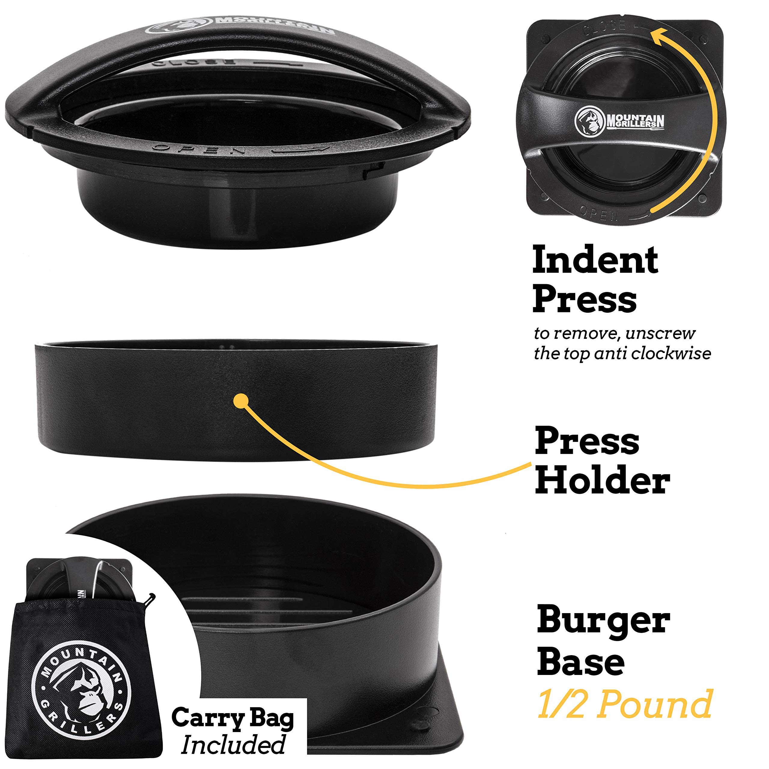 Premium Stainless Steel Burger Press - Heavy Duty Patty Maker for Juicy Homemade Burgers, Meatballs & Sliders - Perfect for BBQ, Grilling & Outdoor Cooking