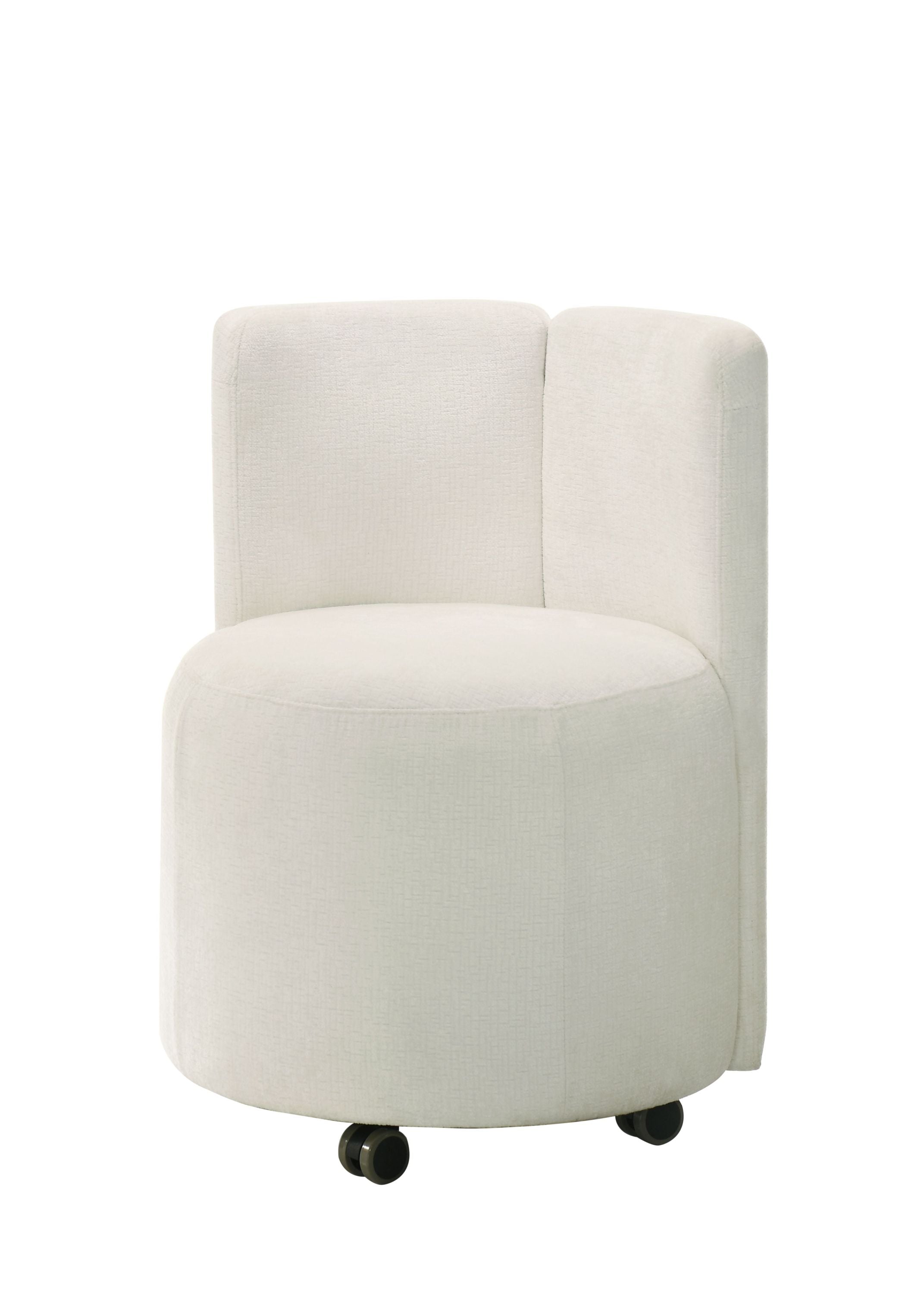 Blayde White Chenille Swivel Side Chairs (Set of 2) - Modern Accent Chairs for Living Room, Bedroom or Office - Soft Upholstered Lounge Chairs with 360° Rotation