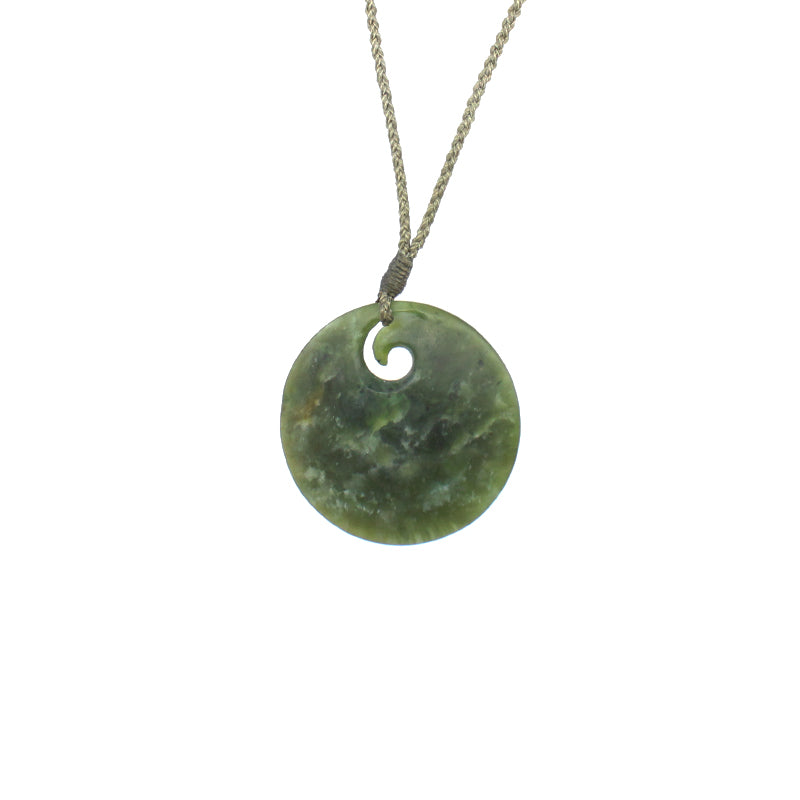 Handcrafted Koru Pounamu Greenstone Pendant Necklace - Authentic Maori Jade Disc Jewelry - Perfect for Gifts, Spiritual Protection & Cultural Fashion
