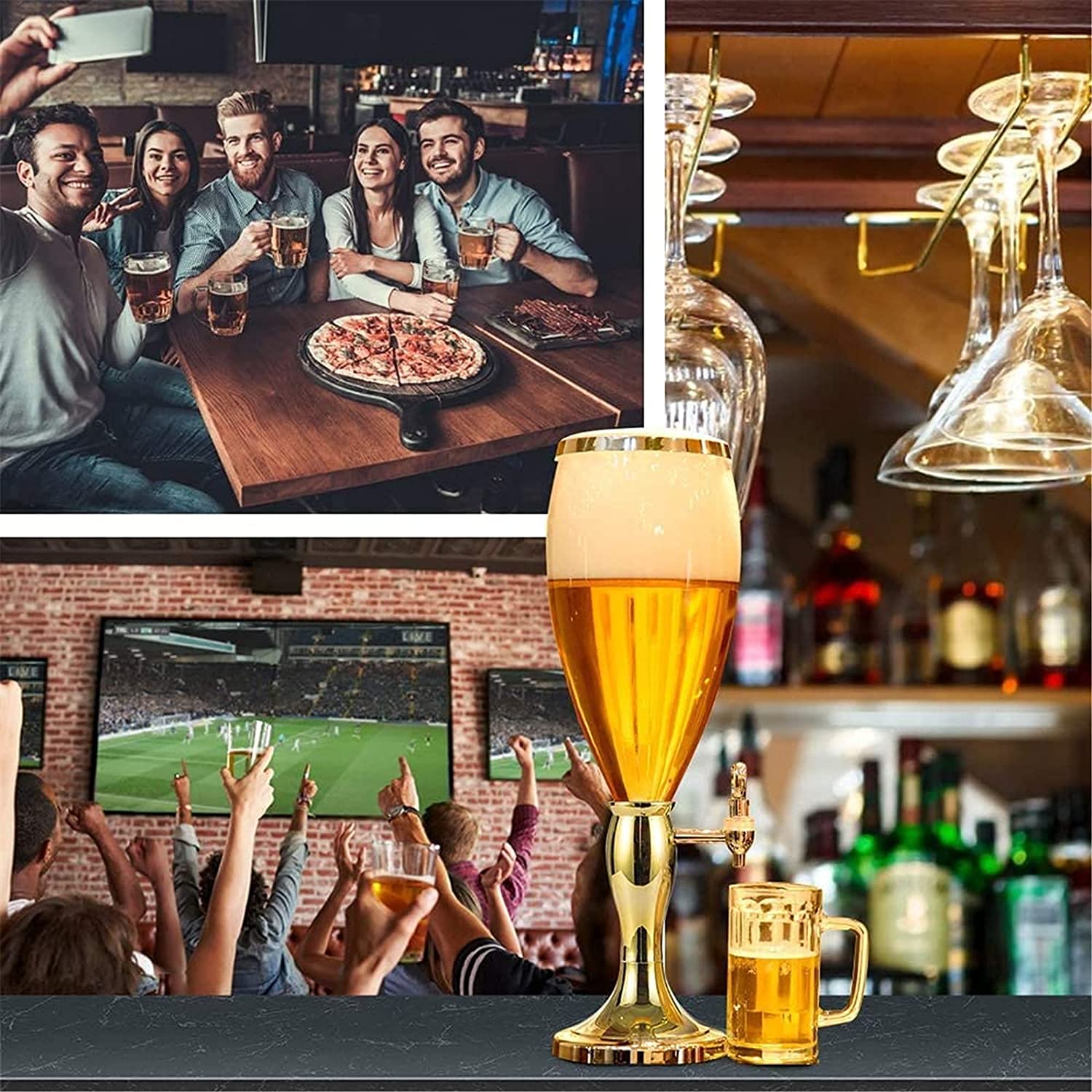 3L Spherical Beer Tower Dispenser - KDLK Beverage Dispenser for Draft Beer, Cocktails & Cold Drinks | Perfect for Home Bars, Parties, Family Gatherings & Commercial Use