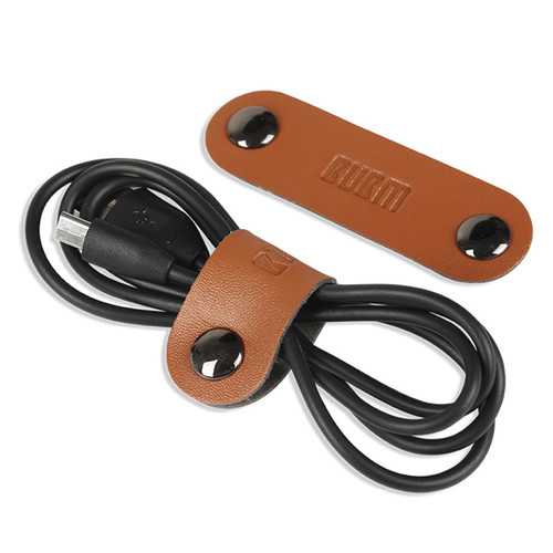 BUBM 2-Pack Leather Magnetic Cable Clips for Headphones & Charging Cords - Premium Desktop Organizer for Office, Home, and Travel Accessories