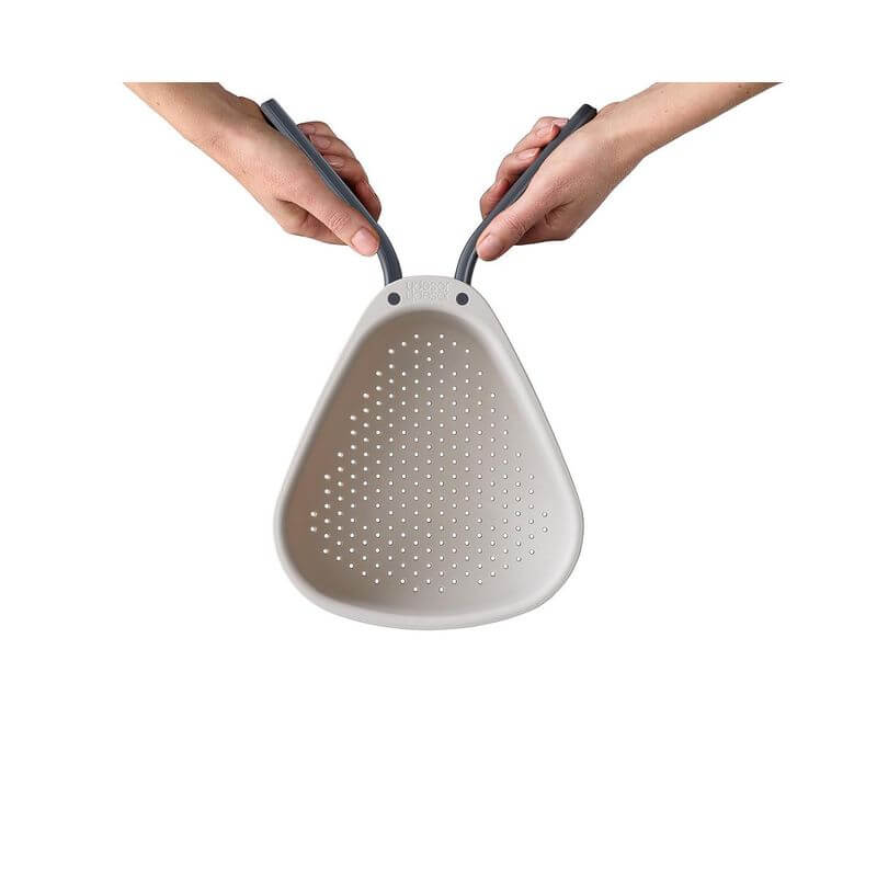 Joseph Joseph Droplet Large Plastic Folding Colander - Collapsible Kitchen Strainer for Pasta, Vegetables & Fruits - Space Saving Design for Small Kitchens & Camping