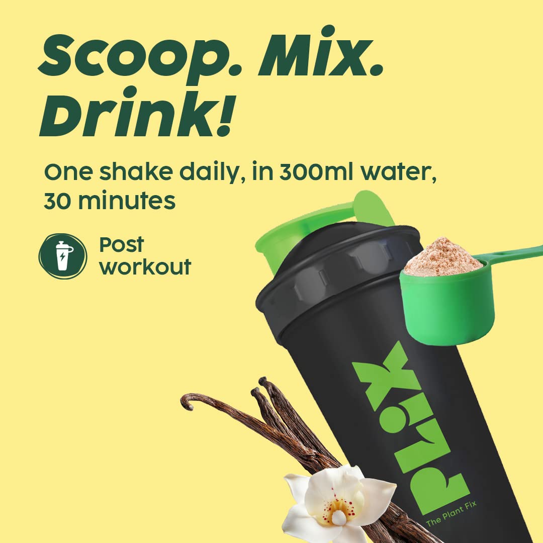 PLIX THE PLANT FIX Strength Vegan Plant Protein Powder - 550g Vanilla | Pea Protein Isolate & Brown Rice Blend | 25g Plant Protein | No Added Sugar | Gluten Free | Post-Workout Recovery & Meal Replacement