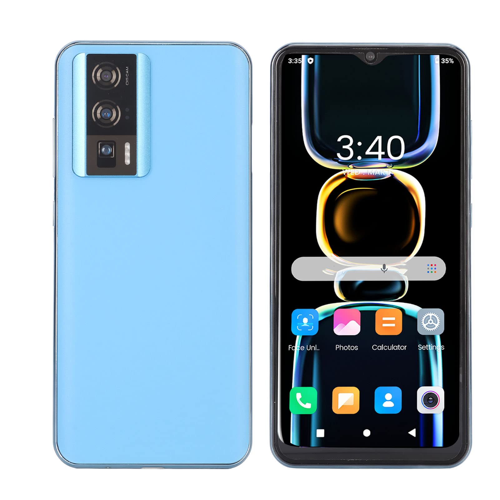 Dpofirs K60E 6.53-inch FHD Screen 4G Smartphone - 4GB RAM 64GB ROM Android 12 Unlocked Mobile Phone with 16MP+32MP Dual Camera, 4500mAh Battery & Face Unlock - Perfect for Students & Daily Use (Blue)