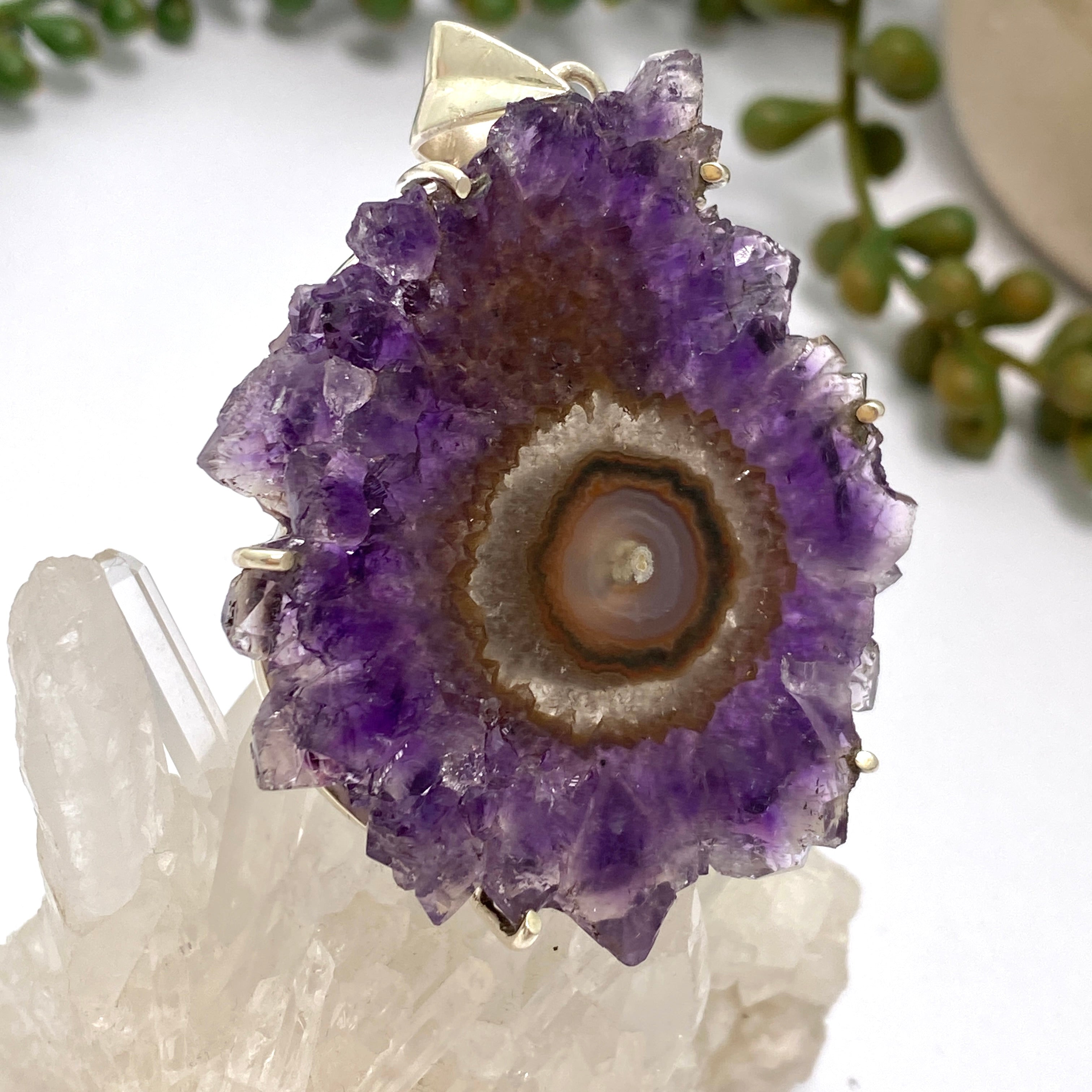65mm Natural Amethyst Stalactite Pendant Necklace - Healing Crystal Jewelry for Meditation, Chakra Balancing & Spiritual Protection