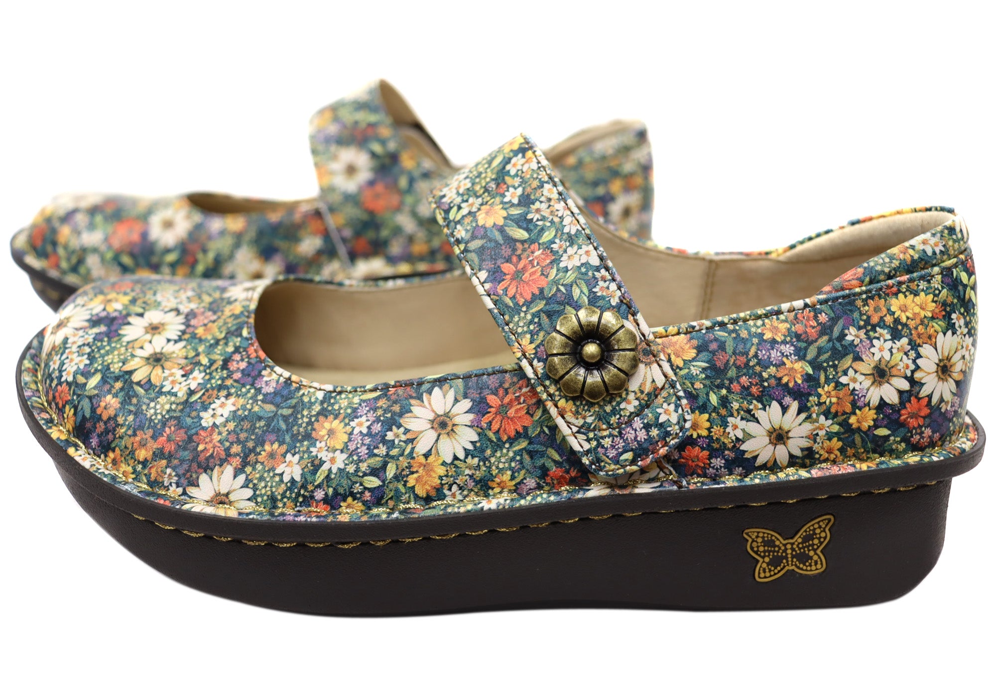 Alegria Paloma Women's Leather Mary Jane Shoes - Comfortable Slip-On Style in Sugar N Fall Spice | Perfect for Work, Nursing & Everyday Wear