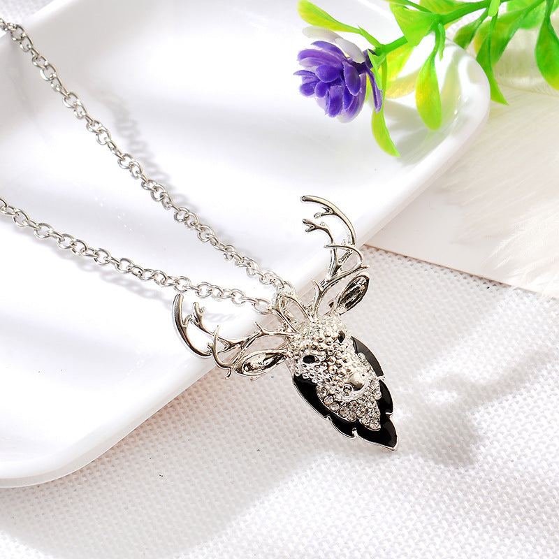 Deer Antler Christmas Tree Pendant Necklace - Multi-Way Adjustable Chain for Holiday Parties & Gifts | DC006