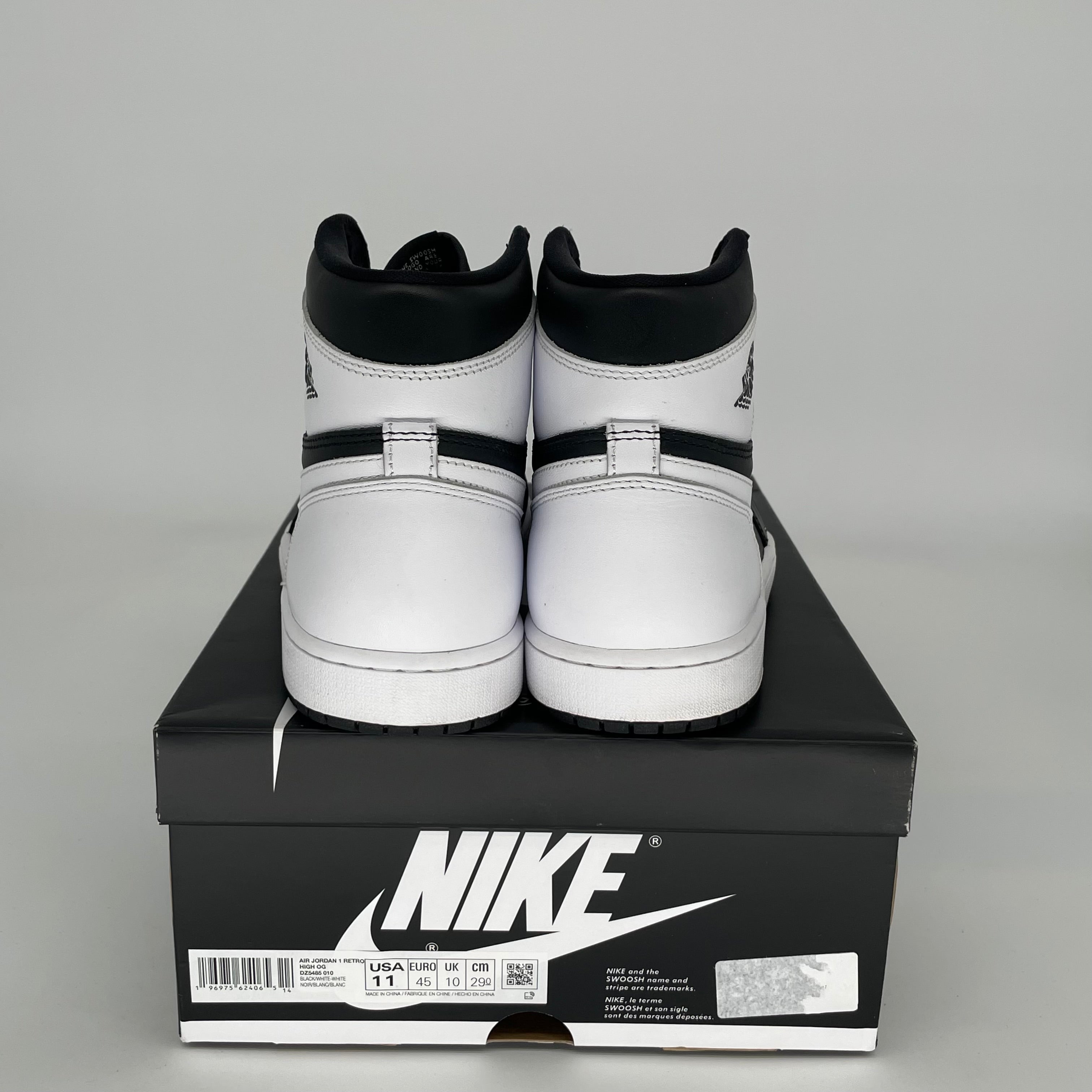 Original Air Jordan 1 Retro High OG 'Black White' Men's Basketball Shoes Size 11 - DZ5485-010 | Classic Sneakers for Streetwear, Basketball & Casual Outfits