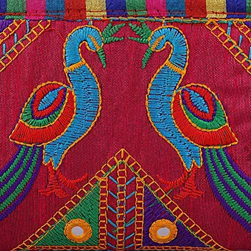 Handmade Rajasthani Printed Clutch Bag for Women | Designer Embroidered Evening Purse | Perfect for Weddings, Parties & Special Occasions (Pink)