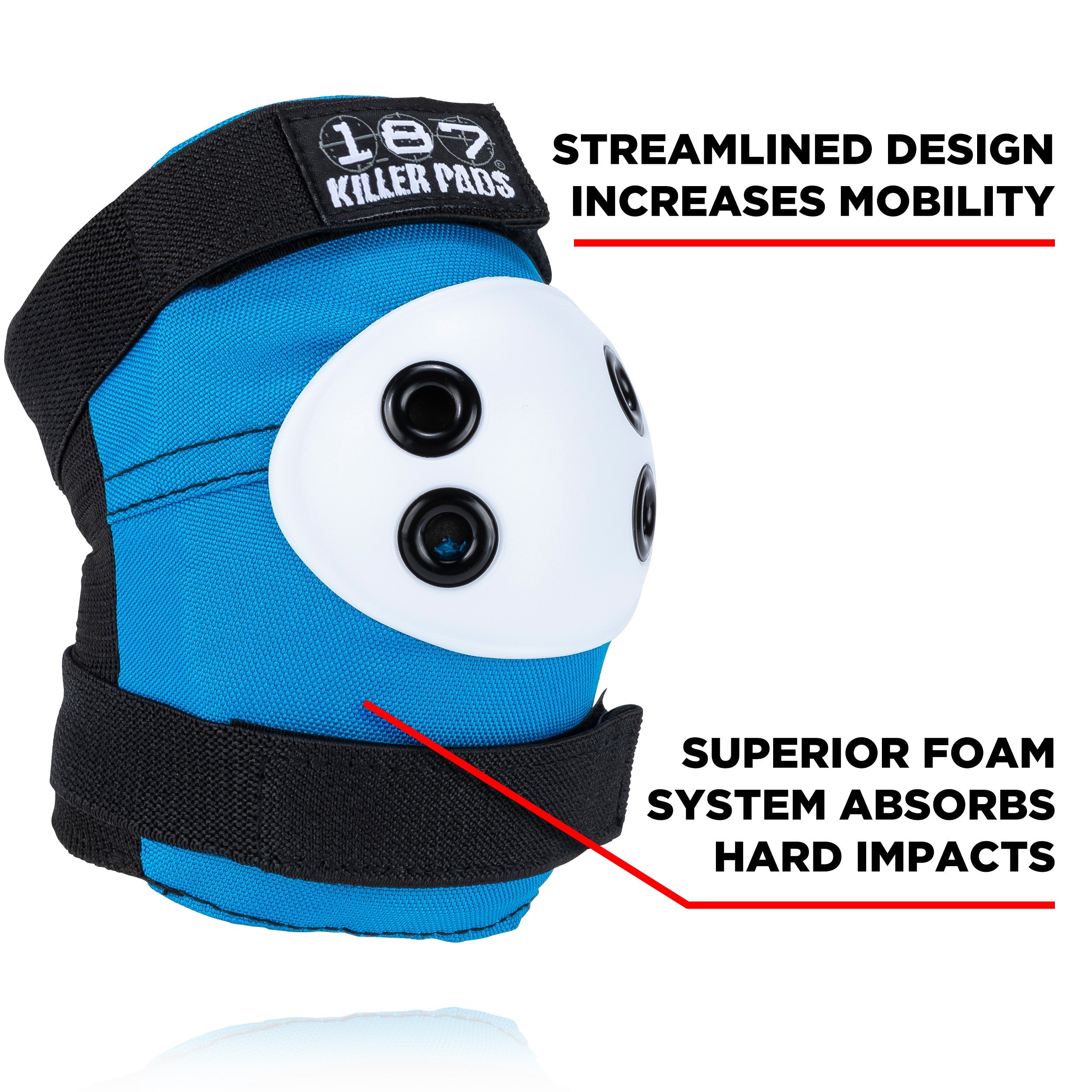 Best Knee & Elbow Pads Set for Sports & Work - Red, White & Blue Protective Gear for Skating, Cycling, Construction & Fitness Activities
