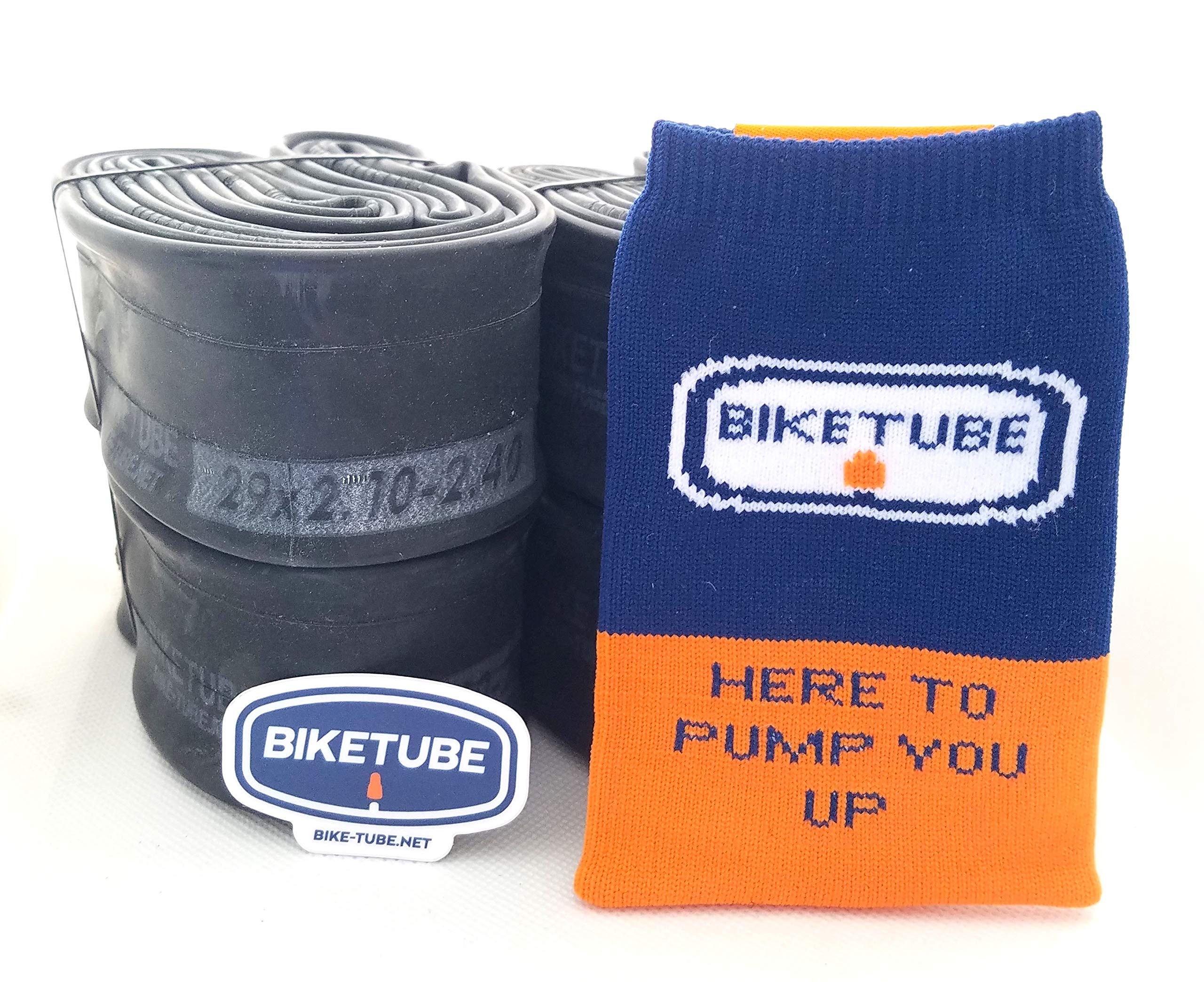 **Premium Mountain Bike Inner Tubes 4-Pack – Heavy Duty, Puncture Resistant – Free BikeTube TubeSock & Sticker – Choose Your Size (26