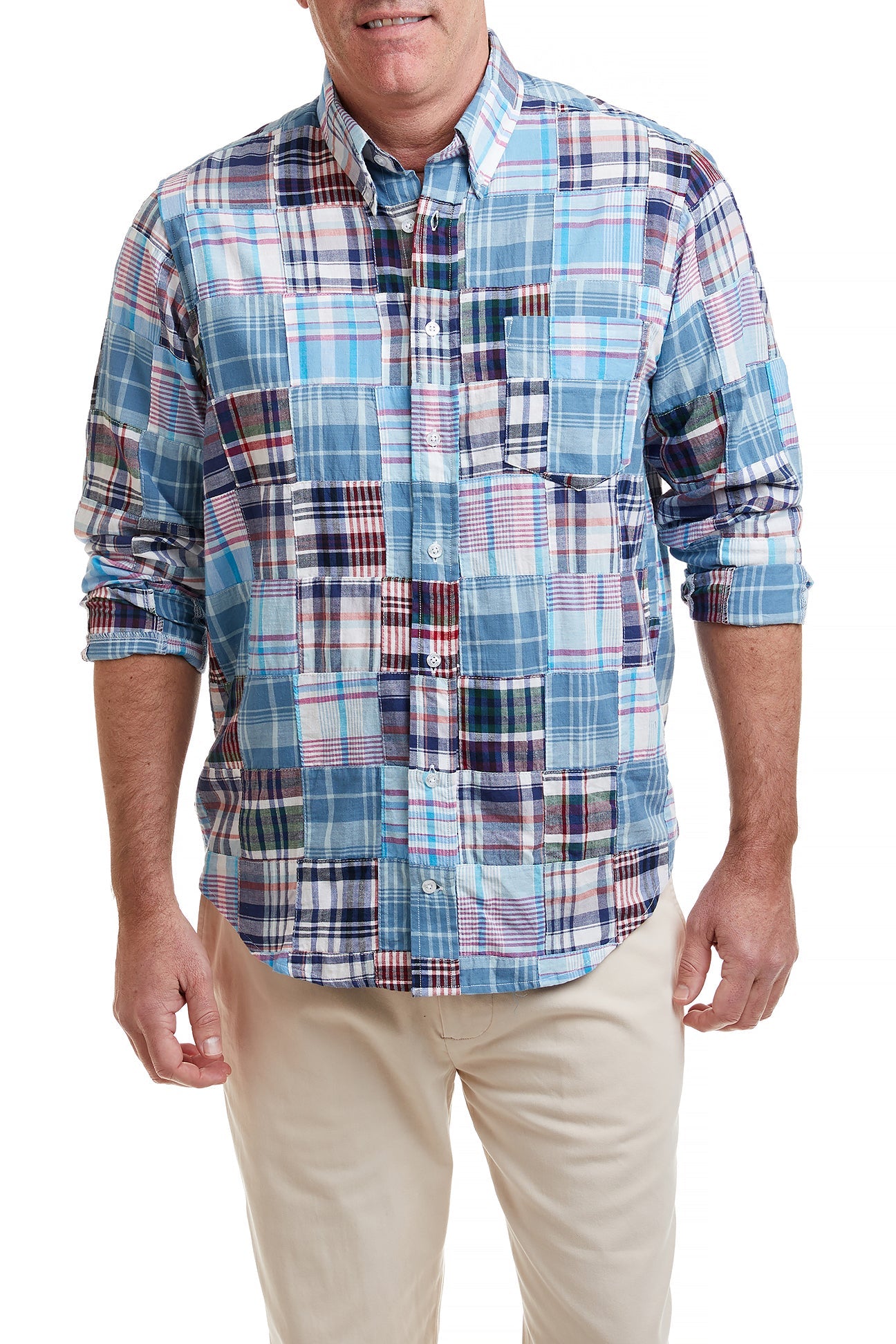 Chase Shirt Seapoint Patch Madras - Stylish Casual Button-Down Shirt for Men | Perfect for Summer Outings, Beach Vacations & Weekend Wear