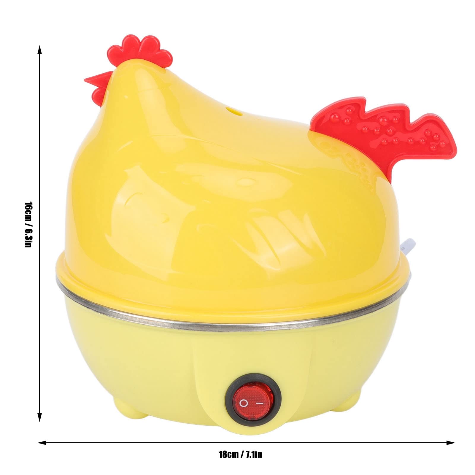 7 Egg Capacity Electric Egg Cooker - Automatic Shut Off, Fast Boiling, Multi-Function Chicken Shape Design | Perfect for Breakfast, Kitchen, Camping & Office Use