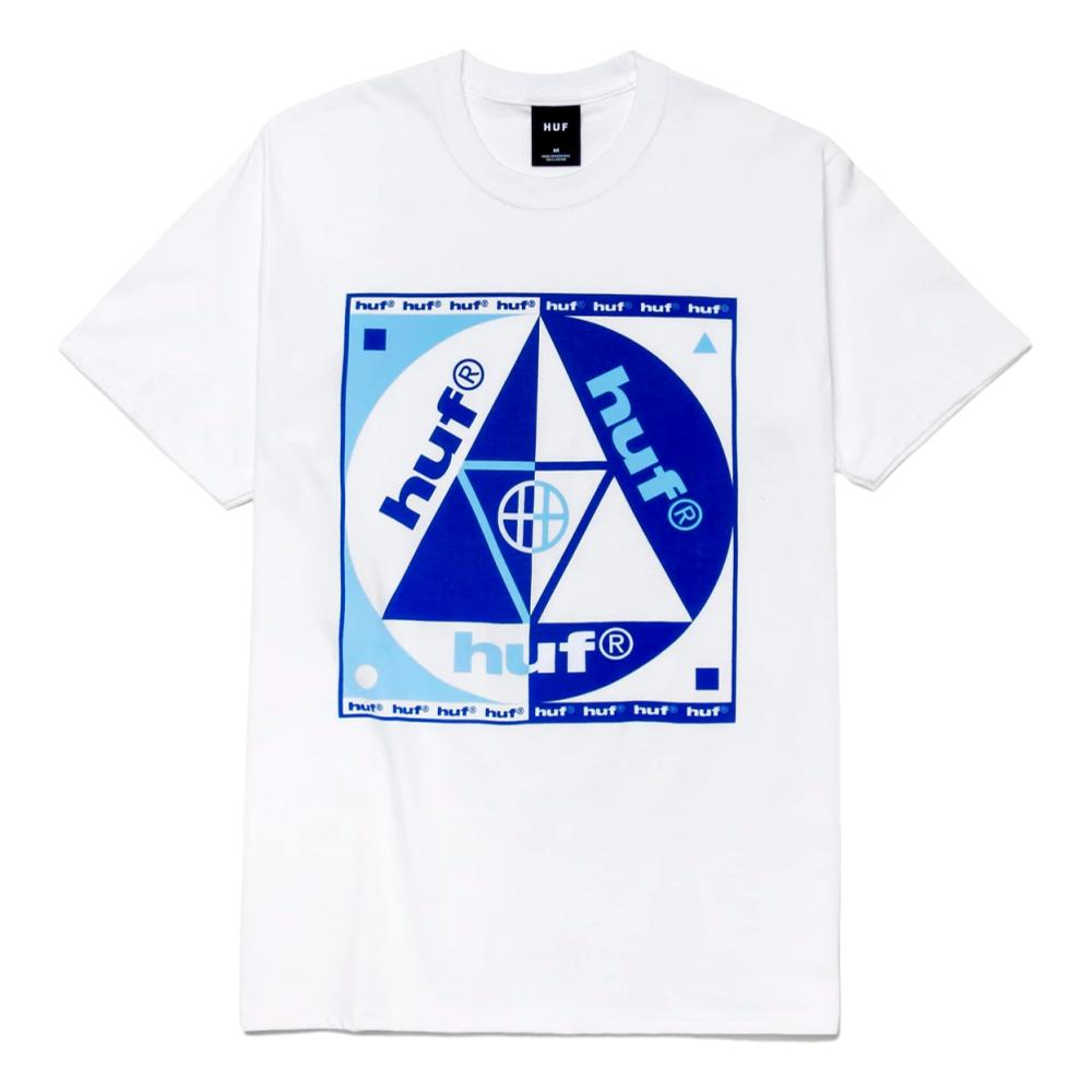HUF Blue Code Short Sleeve T-Shirt for Men - White Cotton Casual Tee - Perfect for Streetwear, Skateboarding & Everyday Outfits