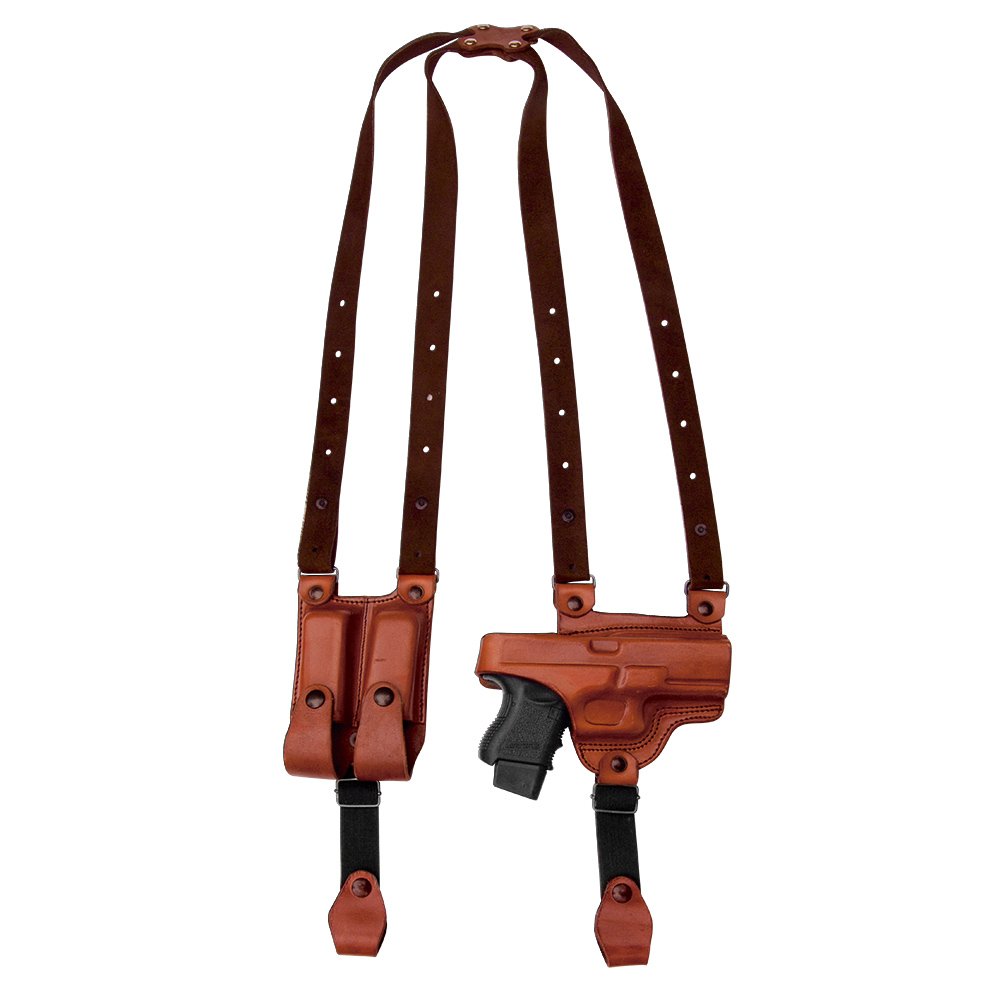 Tagua SH4-1207 Full Slide Shoulder Holster for Kimber Solo - Right Handed Brown Leather Concealed Carry Holster - Perfect for Everyday Carry & Tactical Use