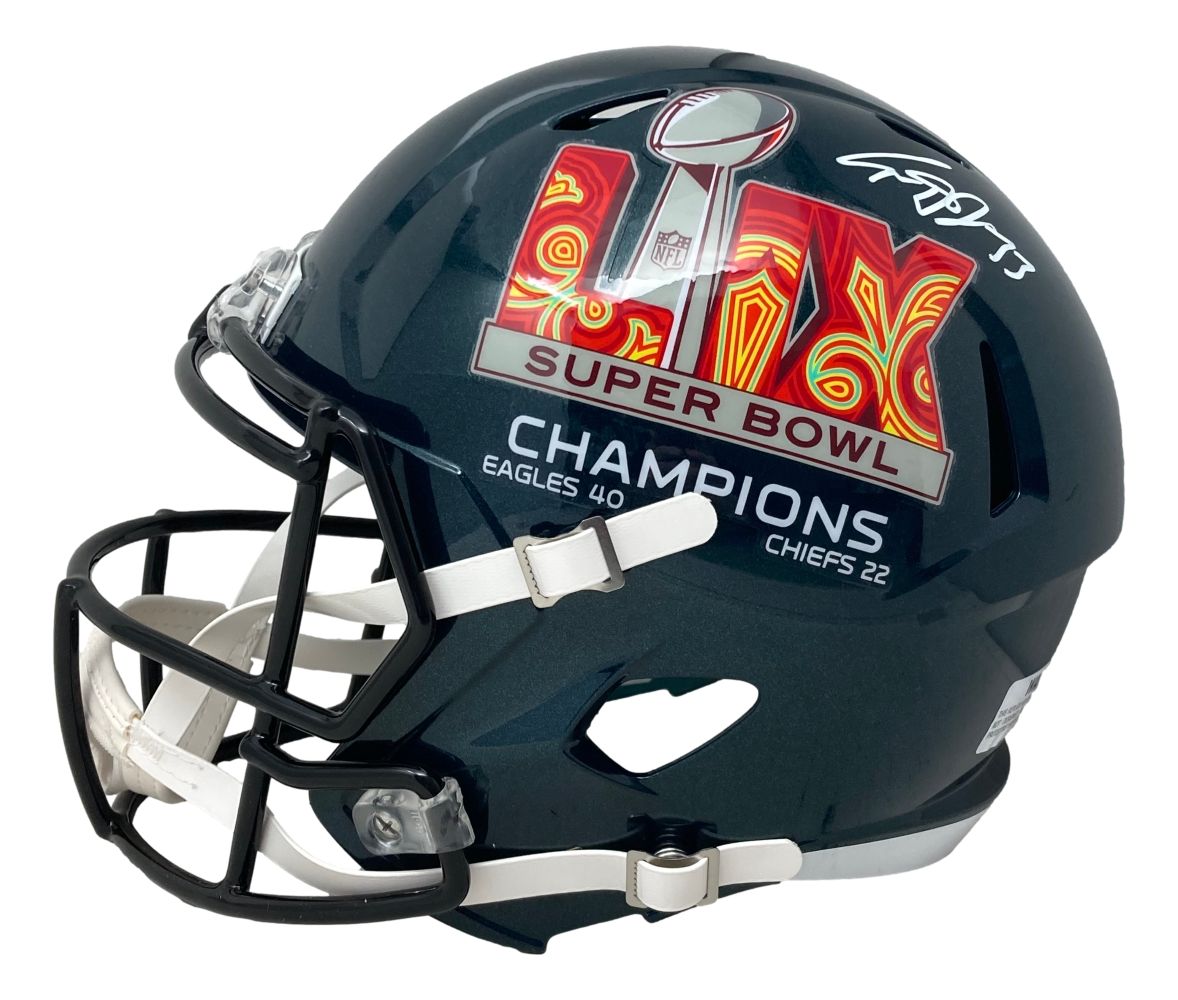 Cooper DeJean Autographed Philadelphia Eagles Super Bowl LIX Replica Speed Helmet - Limited Edition Collectible for Football Fans & Memorabilia Enthusiasts - Perfect for Display, Gifting, and Game Day Decor