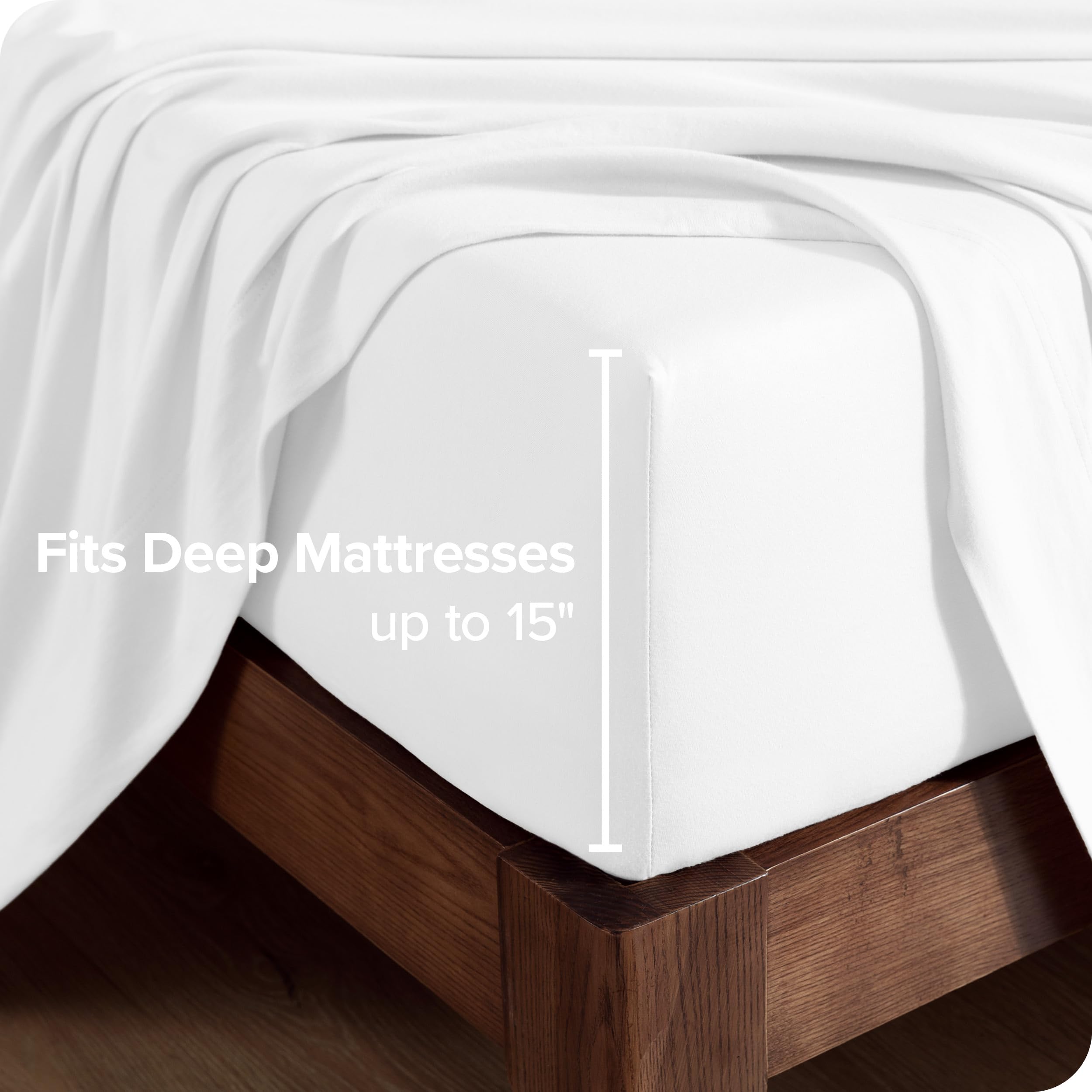 Bare Home 100% Organic Cotton Jersey Sheet Set - Ultra Soft Breathable Bed Sheets with Deep Pockets & Pillowcases (Twin Size, White) - Perfect for Cozy Nights, Guest Rooms & Dorm Essentials