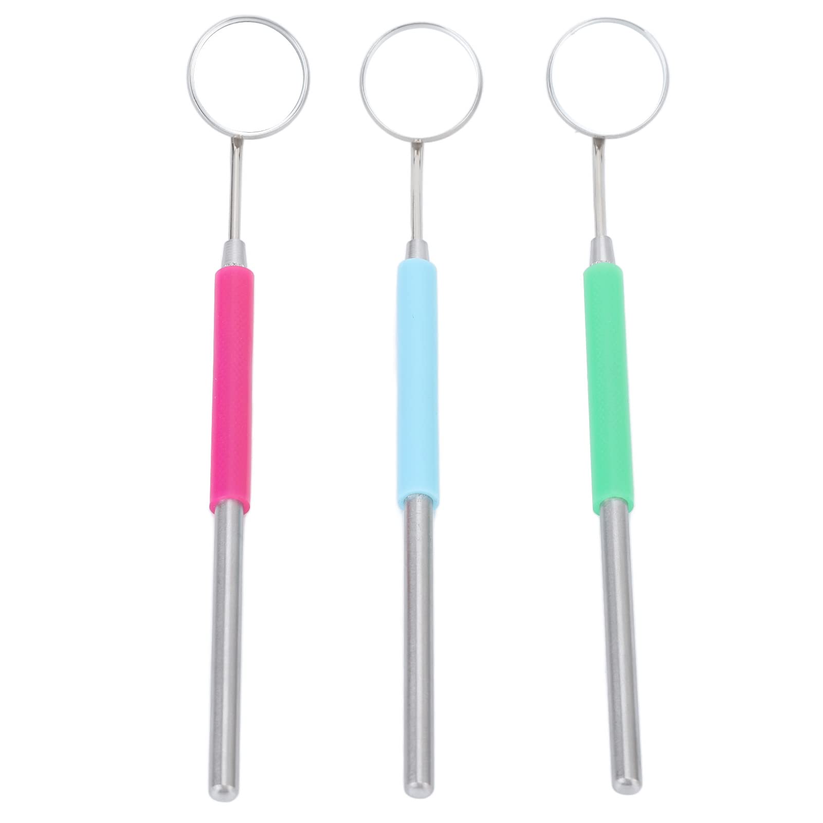 3-Piece Grafted Eyelash Extension Mirror Set with Extended Handle - Perfect for Professional Lash Artists & Home Use - Portable Compact Makeup Mirror for Eyelash Extensions, Microblading & Beauty Applications