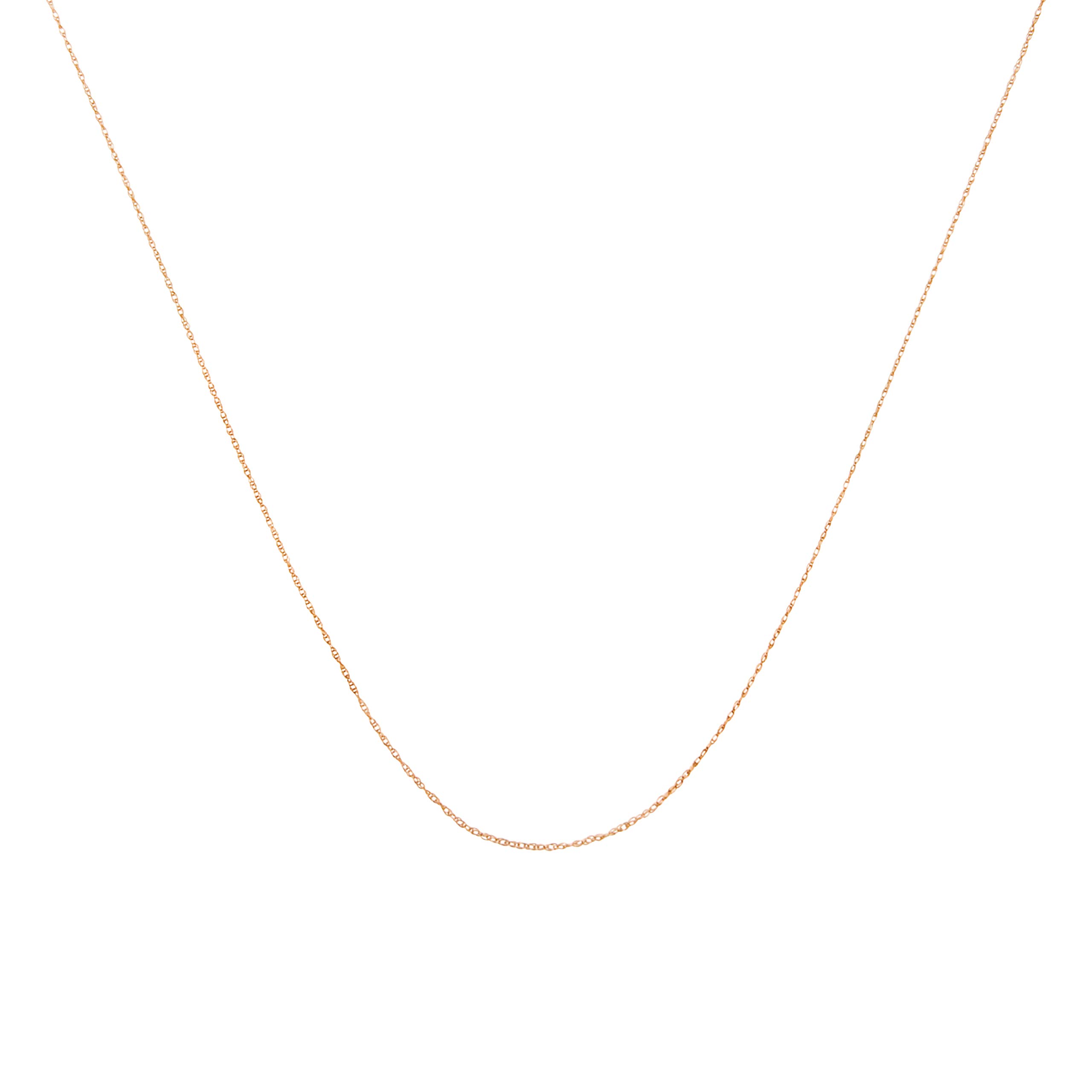 10K Solid Gold Rope Chain Necklace - 0.5mm Thin, 18 Inch Unisex Jewelry for Men & Women (Yellow/White/Rose Gold) | Perfect for Everyday Wear, Gifts & Layering