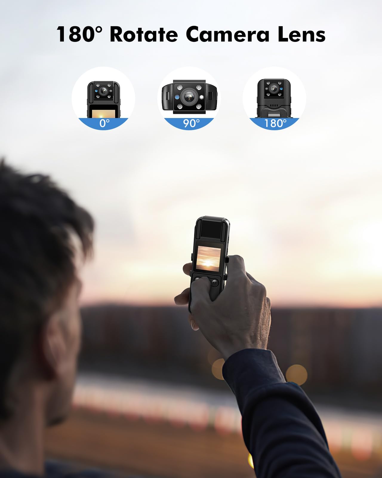 BOBLOV A26 Mini Body Camera 64GB - 1080P HD with Night Vision, Rotating Lens & Tripod - 6 Hours Continuous Recording - Ideal for Security, Delivery Services, Evidence Collection & Personal Safety (Home, Workplace, Law Enforcement Use)