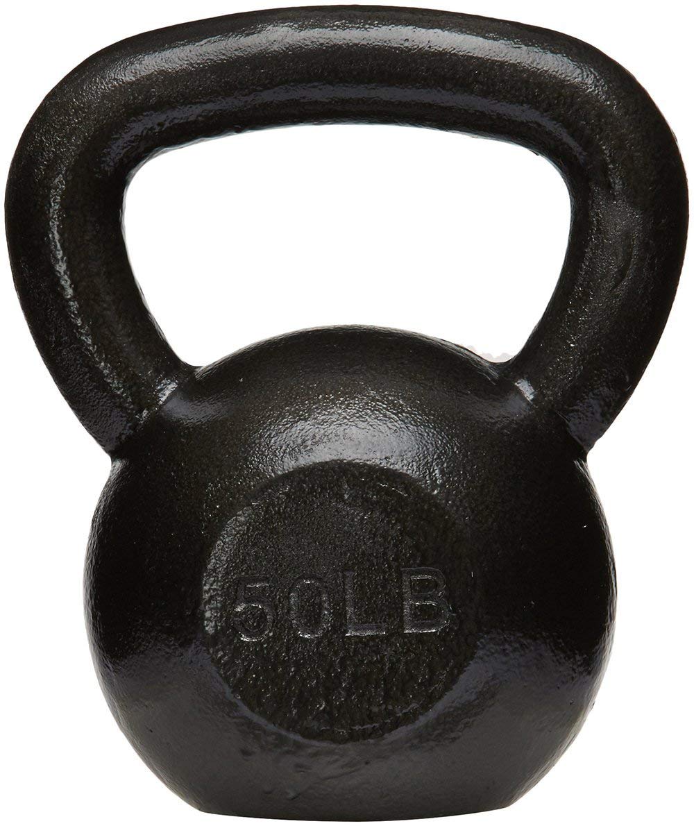 Amazon Basics Cast Iron Kettlebell - 10-50 lbs Weight Options for Home Gym, Strength Training & CrossFit Workouts | Durable Fitness Equipment for Men & Women