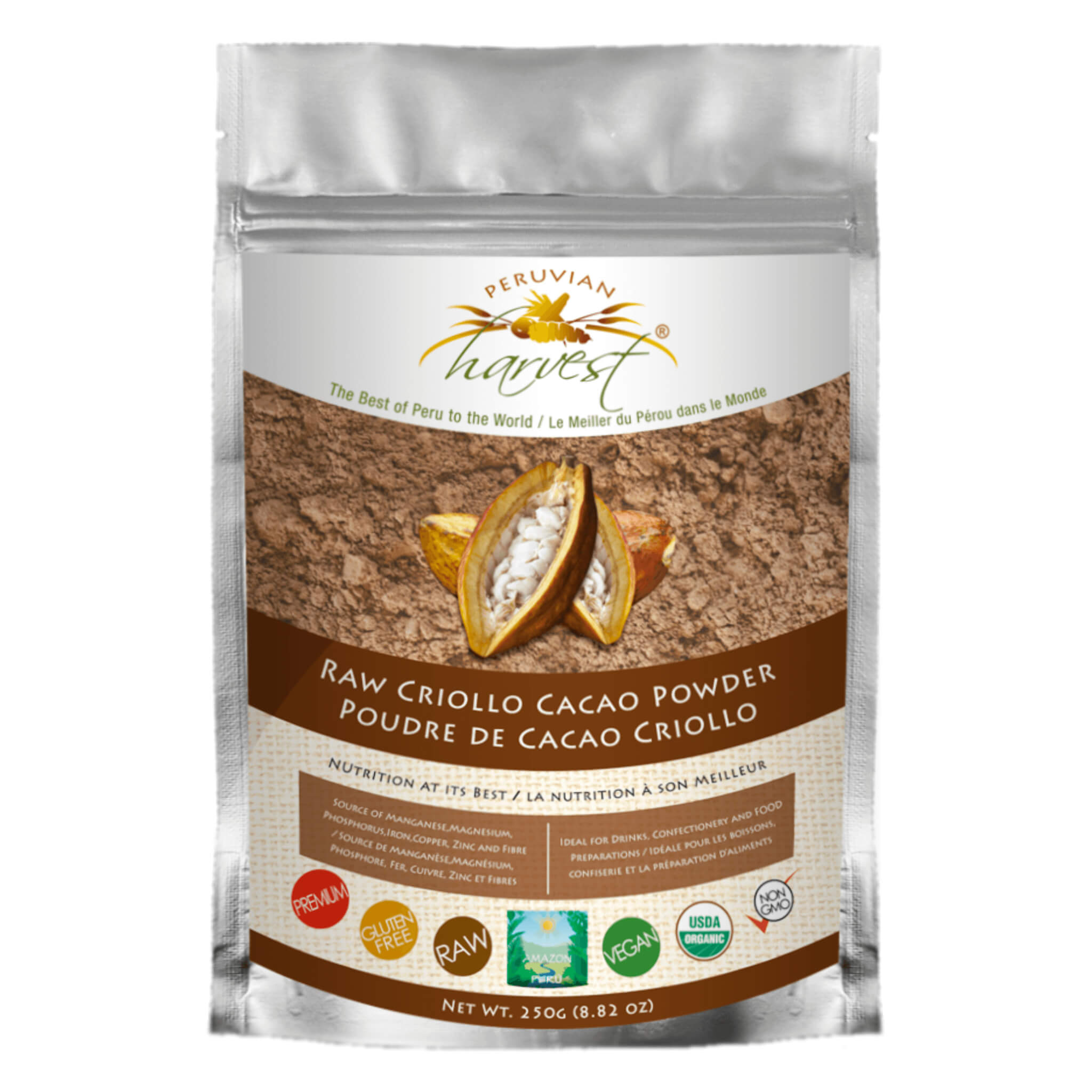 Organic Raw Criollo Cacao Powder - Premium Superfood for Baking, Smoothies & Healthy Hot Chocolate | USDA Certified, Antioxidant-Rich, Vegan & Gluten-Free