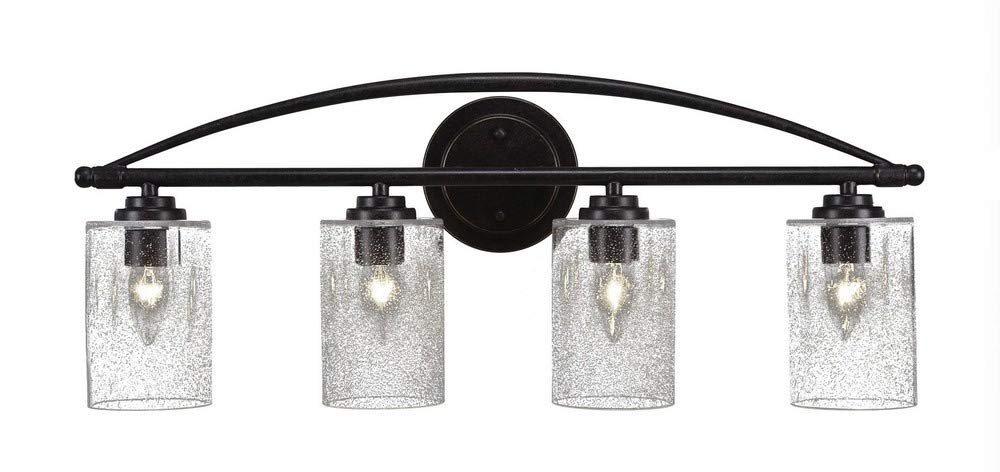 Toltec Lighting 2404-DG-300 Marquise 4-Light Bathroom Vanity Bar with 4 Inch Bubble Glass Shades - Perfect for Bathroom, Powder Room, and Dressing Room Lighting