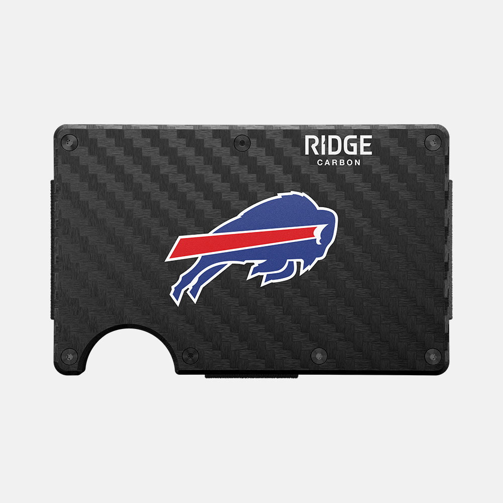 Ridge Wallet Buffalo Bills Carbon Fiber 3K - Slim RFID Blocking Minimalist Wallet for Men - Perfect for Everyday Carry, Travel & Gifts